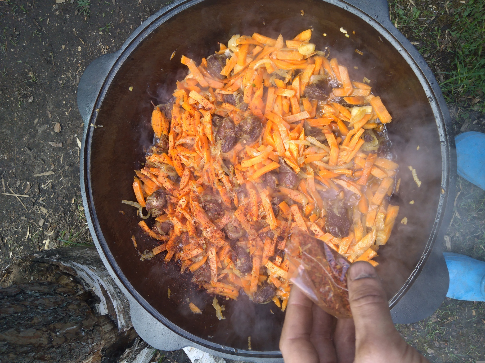 Lamb pilaf - My, Pilaf, Bonfire, Food, Dacha, Longpost, Recipe, Cooking