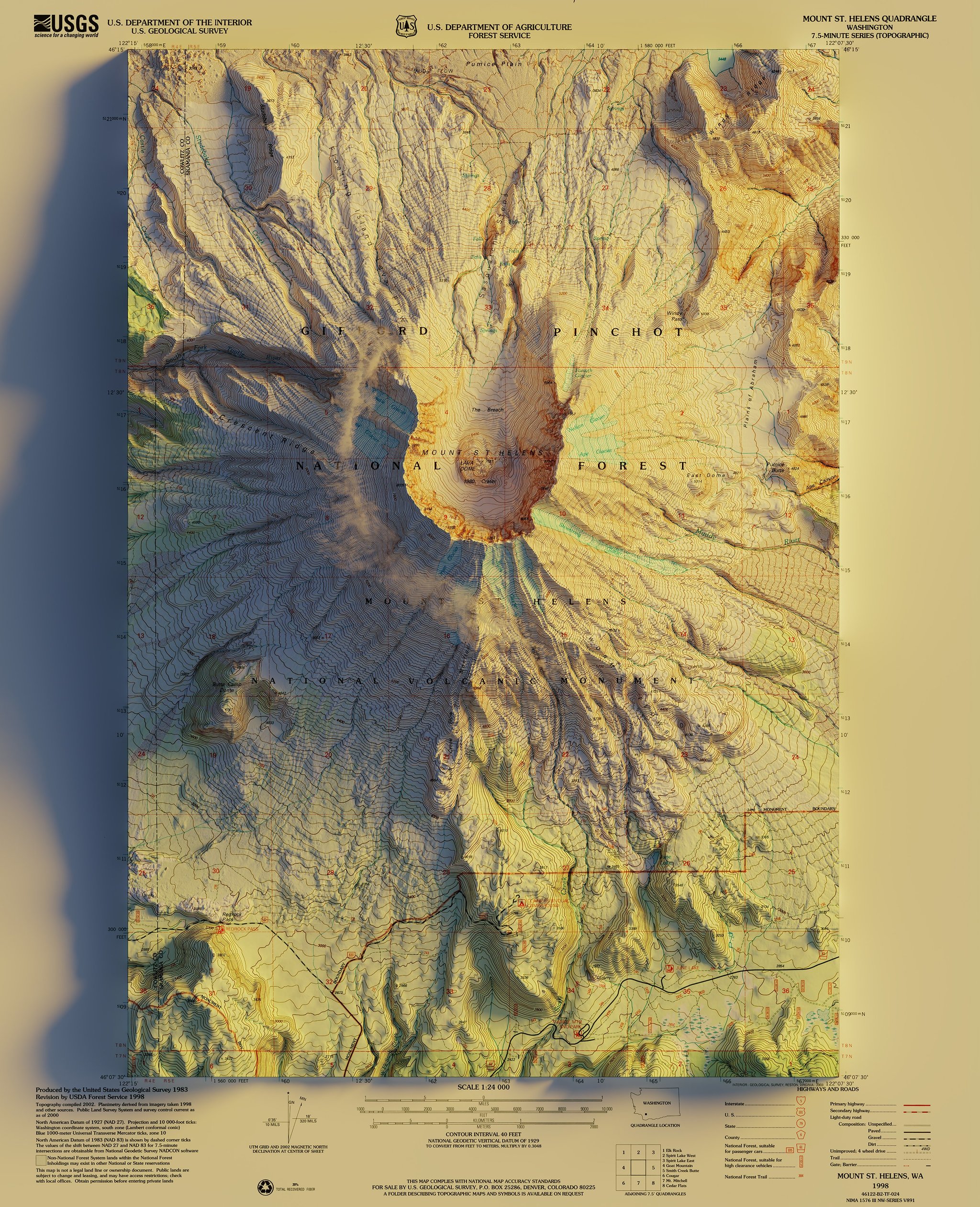 Relief maps [high resolution] - Cards, Interesting, Topography, Art Card, Longpost, Volcano St. Helens, Mont Blanc, Volcano
