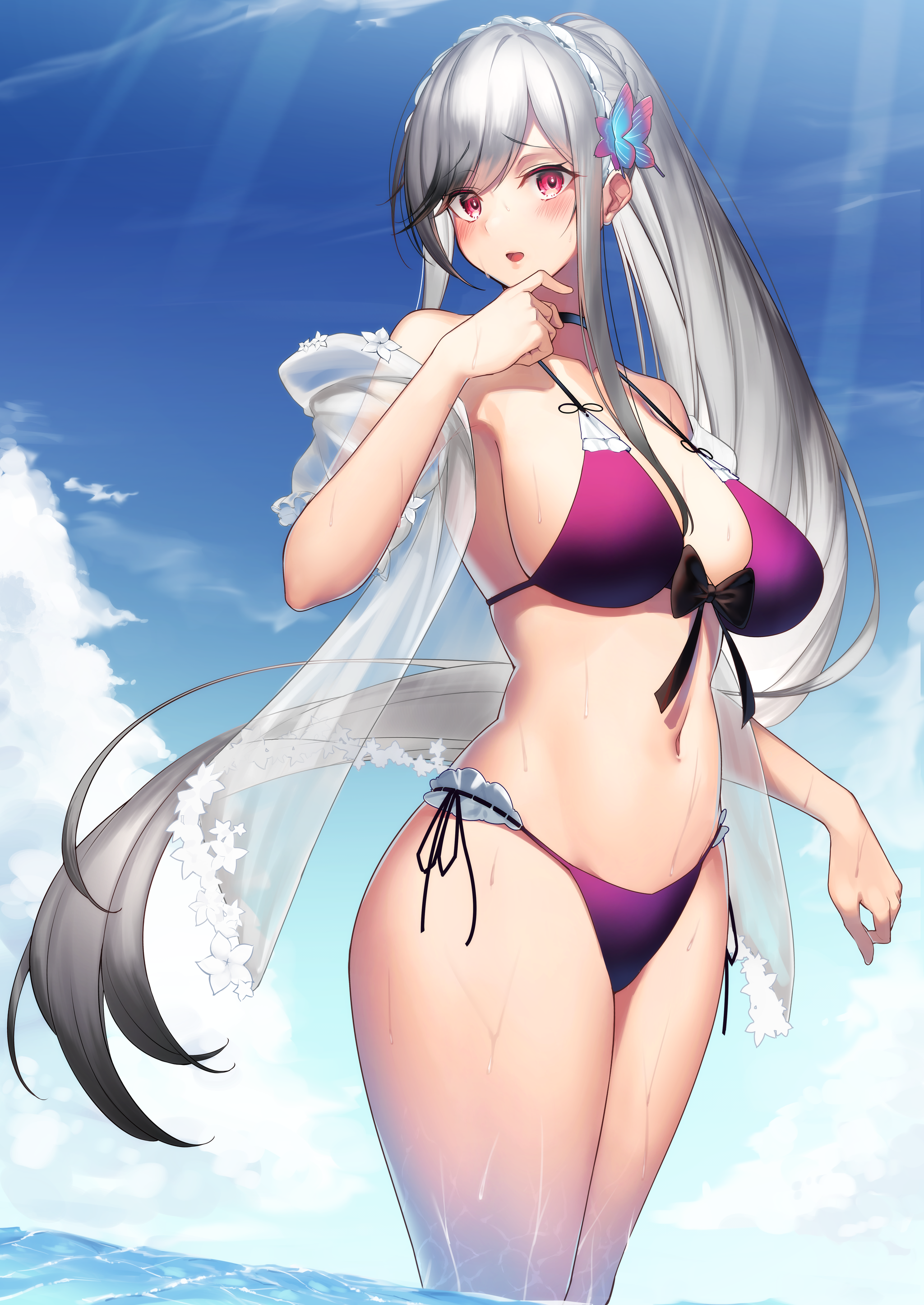 Dunkerque - NSFW, Anime, Anime art, Azur lane, Dunkerque, Swimsuit, Breast