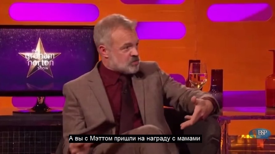 Well, why not take your mother to the awards ceremony?! - Ben Affleck, Matt Damon, Actors and actresses, Celebrities, Storyboard, The Graham Norton Show