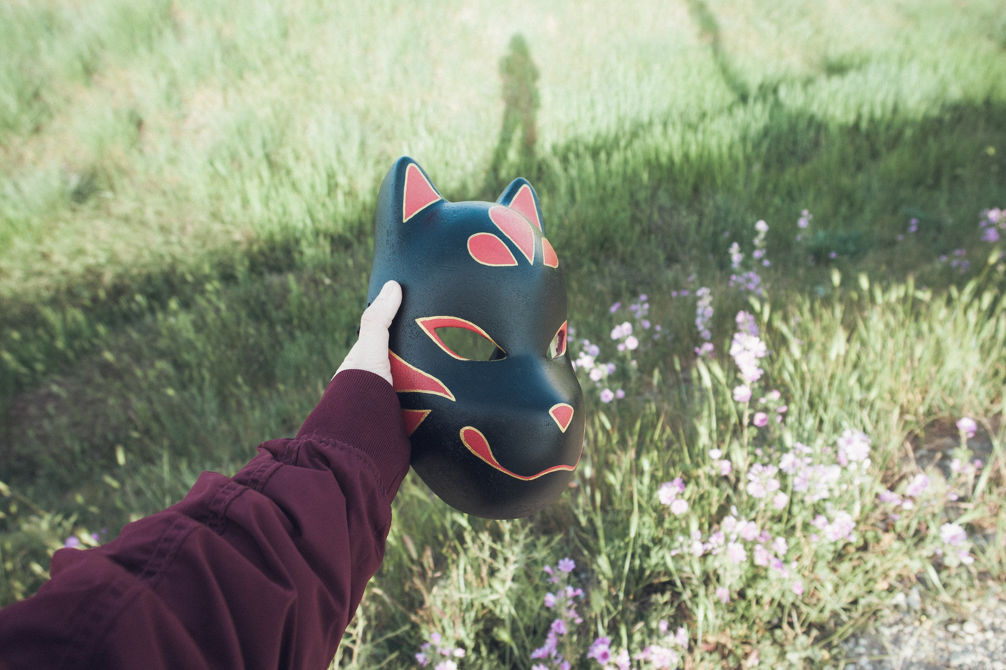 Redraw of my old work, or just a fox mask - My, Mask, Needlework without process, Kitsune, Anime, Handmade, Friday tag is mine, With your own hands, Лепка, Longpost