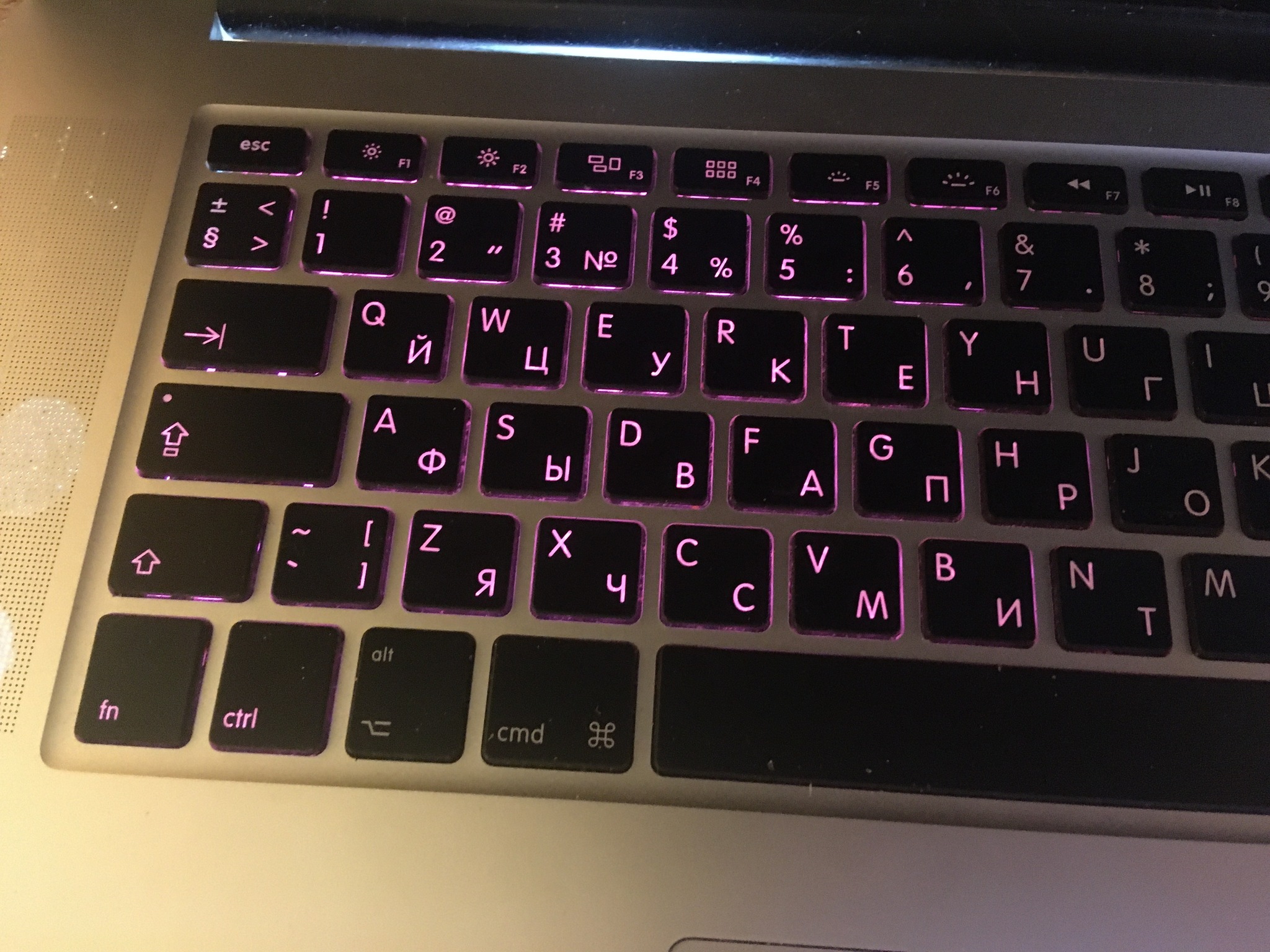 Modding keyboard backlight for MacBook Pro - My, Macbook, Modding, Longpost, Keyboard, Backlight