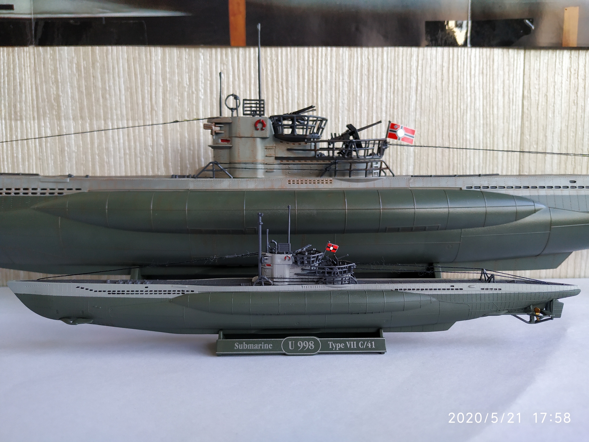 Models of German submarines of the 7th series from Rewell in scales 1:144 & 1:350 - Scale model, Modeling, Stand modeling, Ship modeling, Revell, Longpost