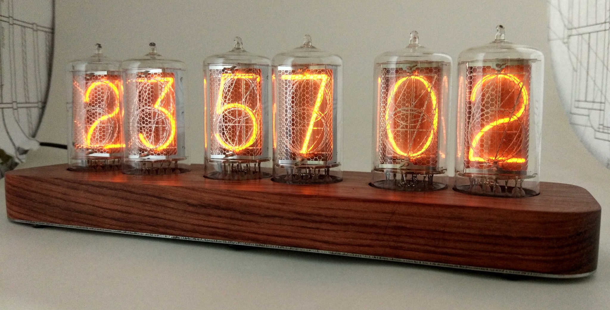 My biggest Nixie clock on Z5660M - My, Clock, Lamp clock, Nixie clock, With your own hands, Homemade, Interior, Decor, Longpost, Needlework with process