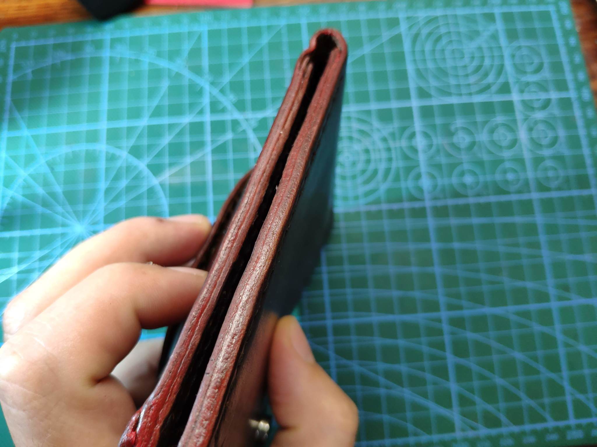 Leather wallet. For myself - My, Leather, With your own hands, Needlework, Longpost, Natural leather, Needlework without process