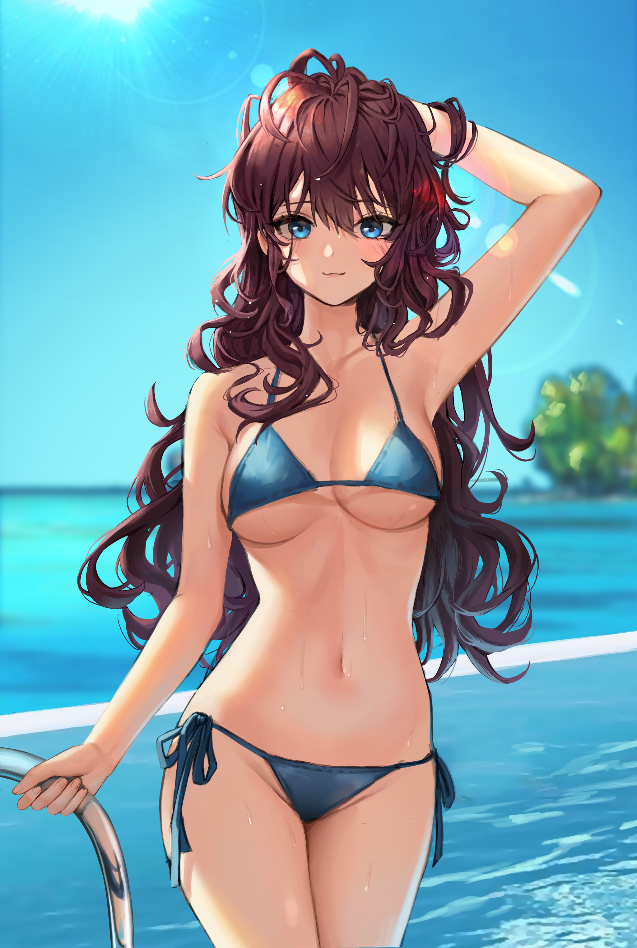 Shiki  Ichinose - NSFW, Anime, Anime art, The idolmaster, Idolmaster Cinderella Girls, Shiki ichinose, Swimsuit, Breast