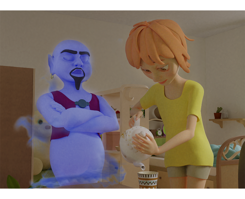 MIND Episode 1. There is something in the teapot... (my comic) - My, Comics, 3D, Blender, Blender 3D graphics, Dream, Cycles, Longpost