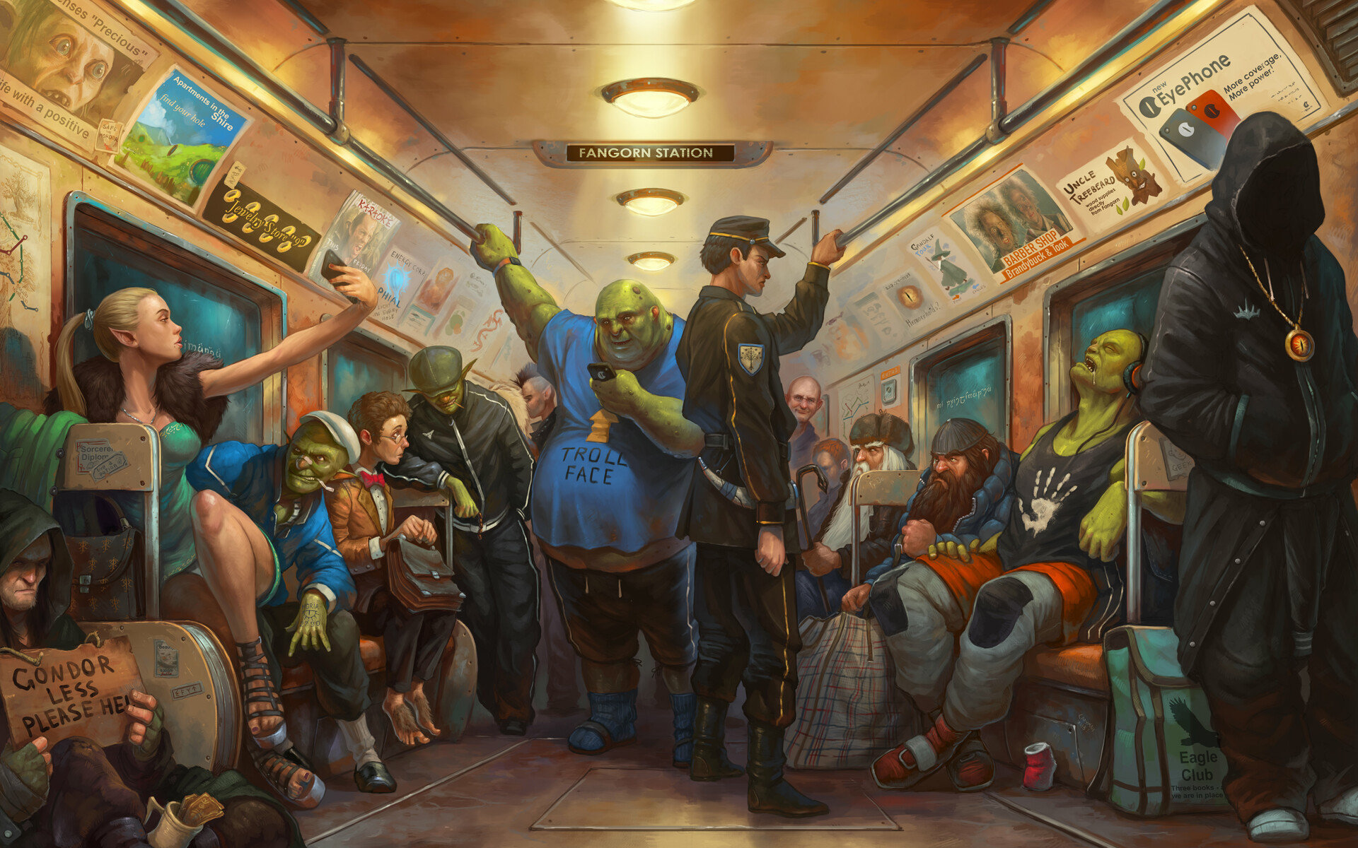 Middle Earth Metro - Art, Drawing, Metro, Middle earth, Lord of the Rings, Tony Sart