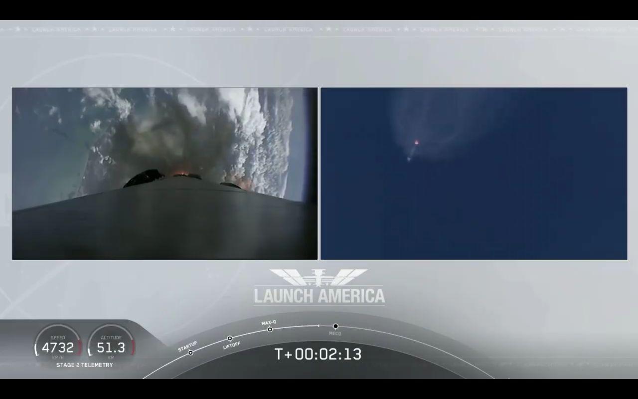 The Falcon 9 launch vehicle successfully launched the Crew Dragon manned spacecraft into orbit! - Spacex, Falcon 9, Dragon 2, Space, NASA, Running, Astronaut, Video, Longpost