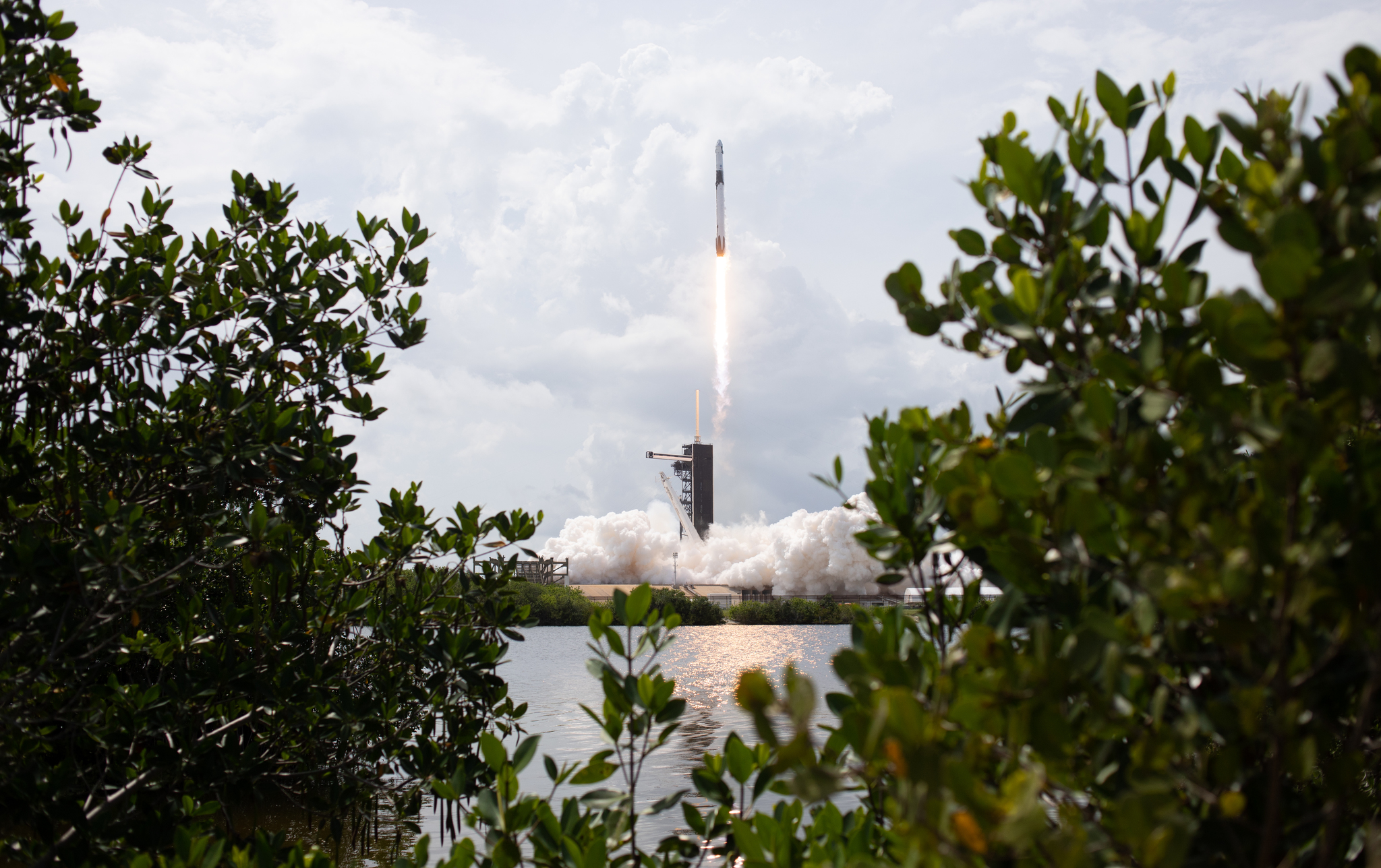 Photos of the launch of the Falcon 9 launch vehicle with the Crew Dragon manned spacecraft to the ISS - Spacex, NASA, Dragon 2, Falcon 9, Running, Space, Longpost