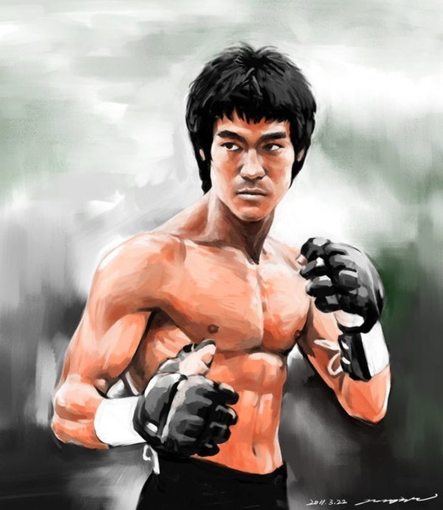 Bruce Lee is the best. Physical achievement - Bruce Lee, martial arts master, Art, Longpost, Drawing