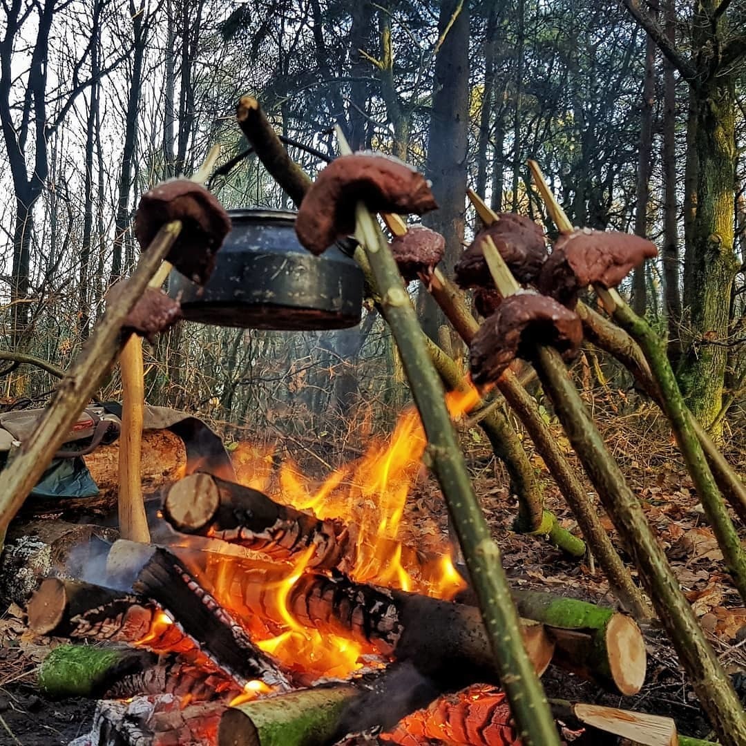 Очередная серия фуд порн - Еда, Мясо, Природа, Костер, Поход, Лес, Туризм, Длиннопост