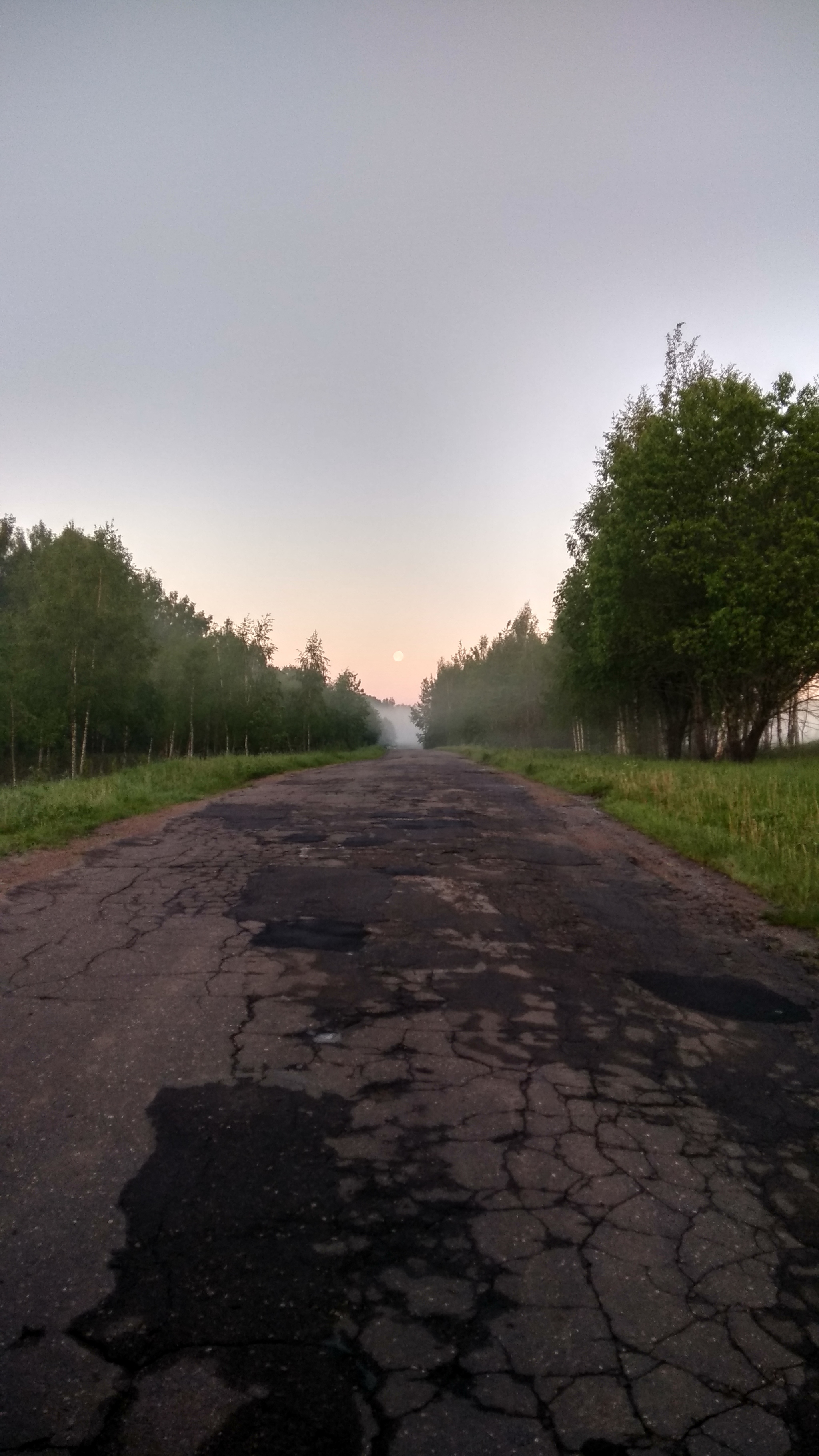 Смоленская область. 07.06.2020 - Моё, Рассвет, Луна, Фото на тапок, Чукча, Длиннопост