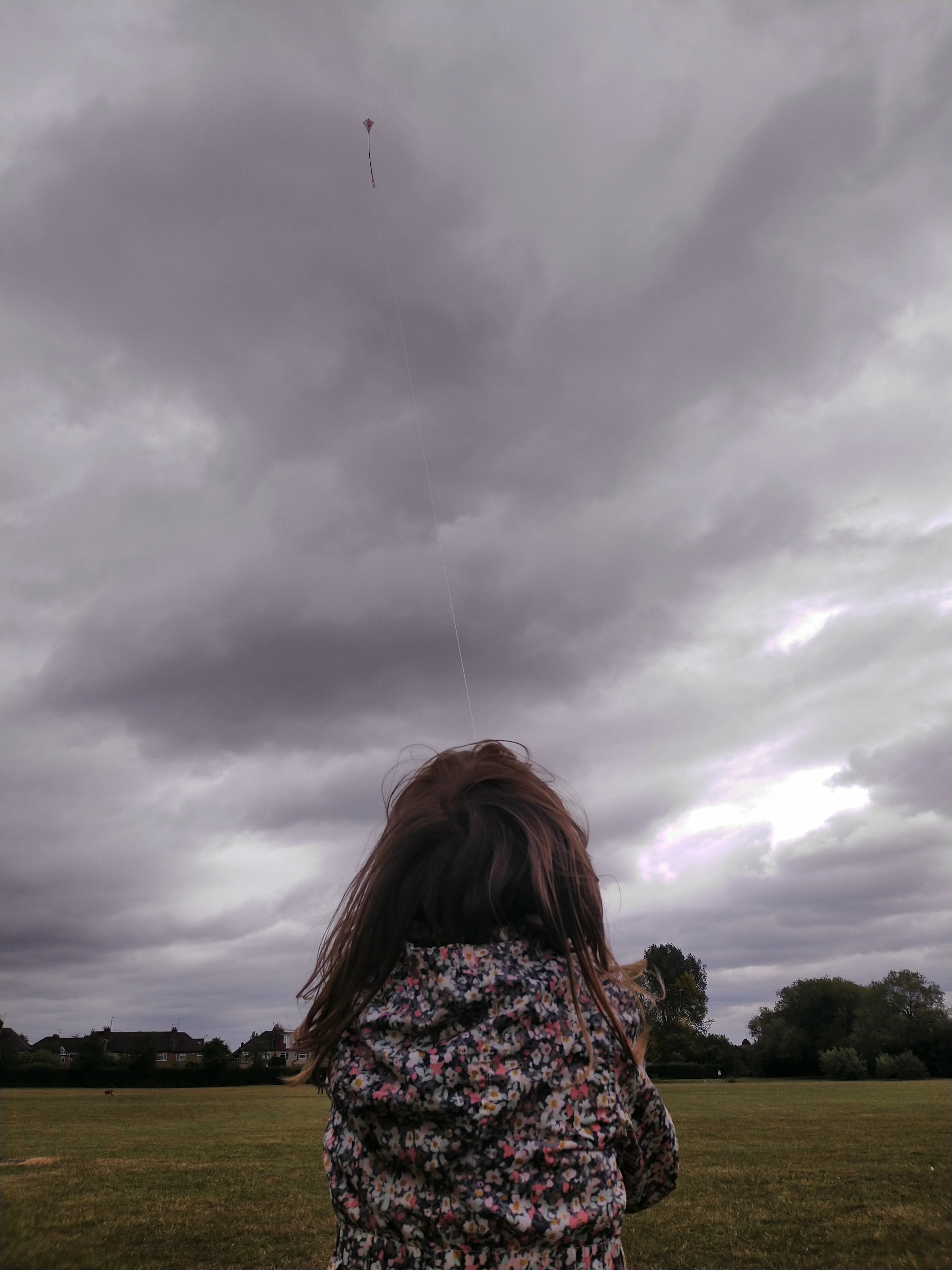 Kite against the backdrop of June clouds - My, Kite, The clouds, June, Wind, Children, Longpost