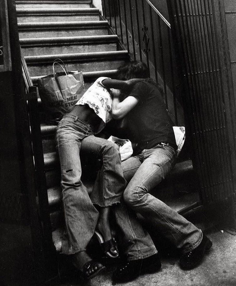 This is Love - Men, Women, Kiss, Hugs, Black and white photo, Stairs