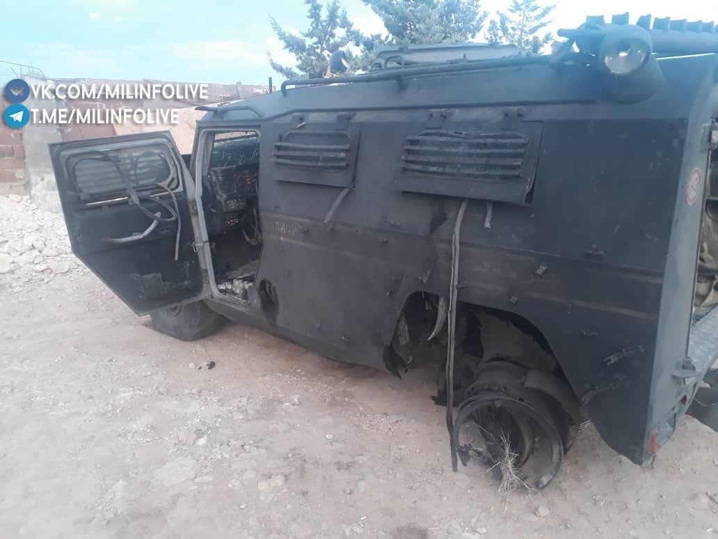 Explosion of an armored car Tiger in Syria - Syria, Aleppo, Tiger, Armored car, Army, Military equipment, Russia, Mines, Longpost