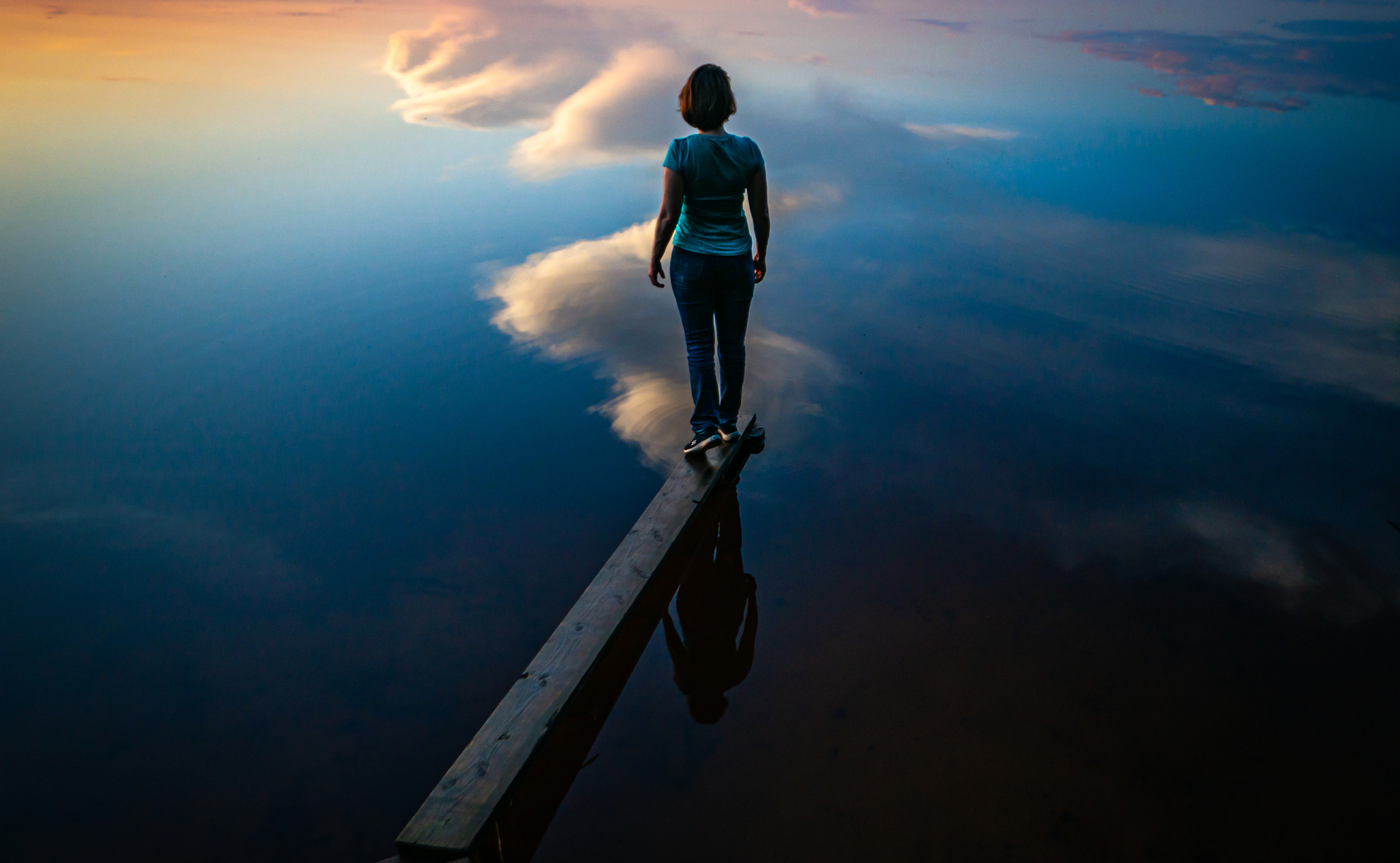 Road to the clouds - My, Lake, Sunset, Clouds, Sky, Reflection, Nature, The photo, Poems