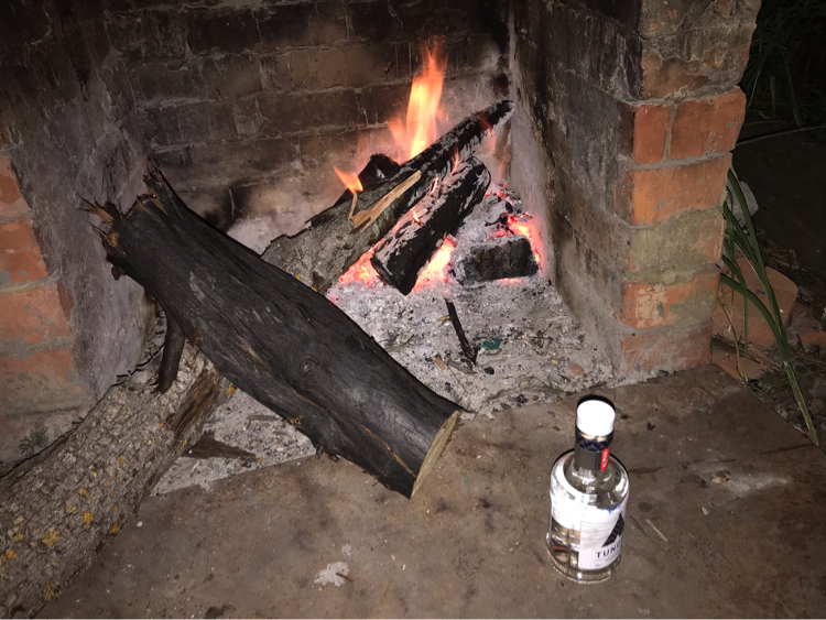 I haven't drunk vodka for a long time - My, Firewood, Burn, Fireplace