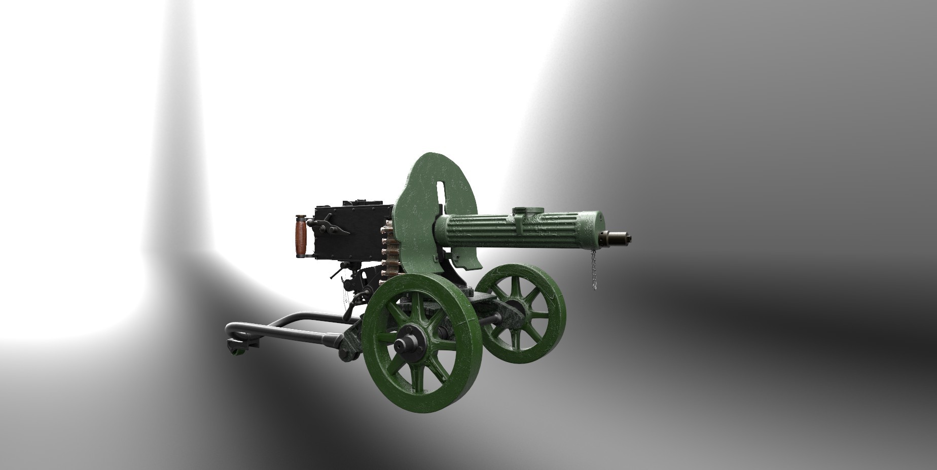 Maxim machine gun - My, Domestic weapons, Maxim machine gun, 3D modeling, Autodesk Maya, Substance painter