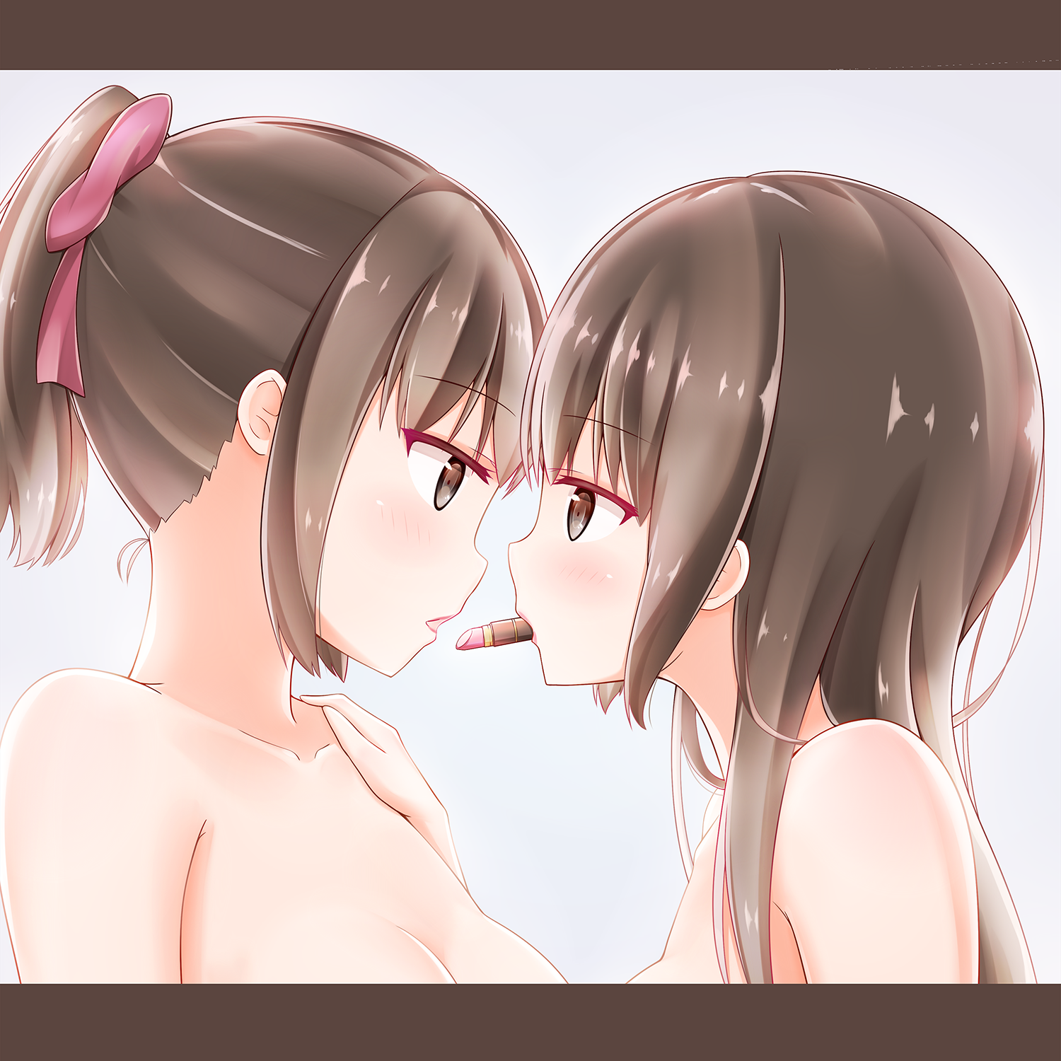 Sakura petals part 2 - NSFW, Anime, Anime art, Original character, Yuri, Bunnysuit, Underwear, Pantsu, Longpost