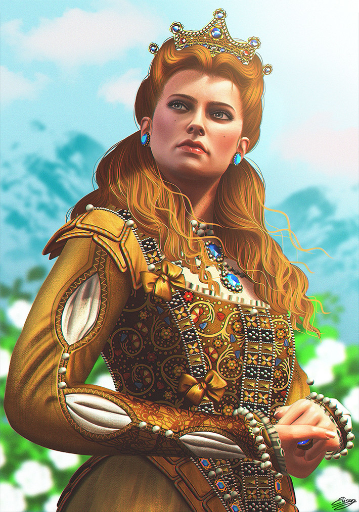 Duchess of Toussaint - Drawing, Witcher, The Witcher 3: Blood and Wine, Anna Henrietta, Toussaint, Art