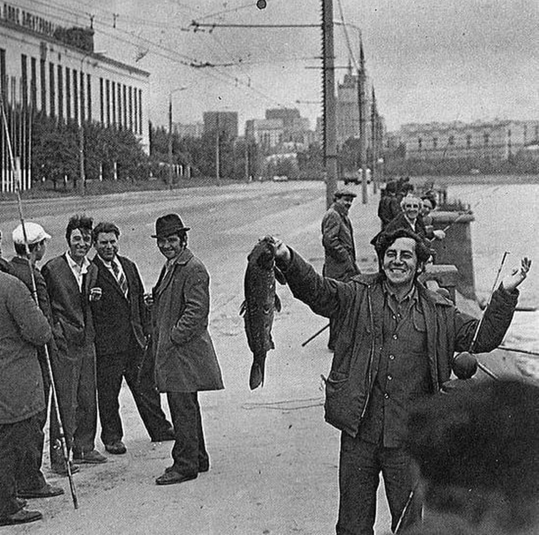 Fishing. - Fishing, Moscow River, 1976