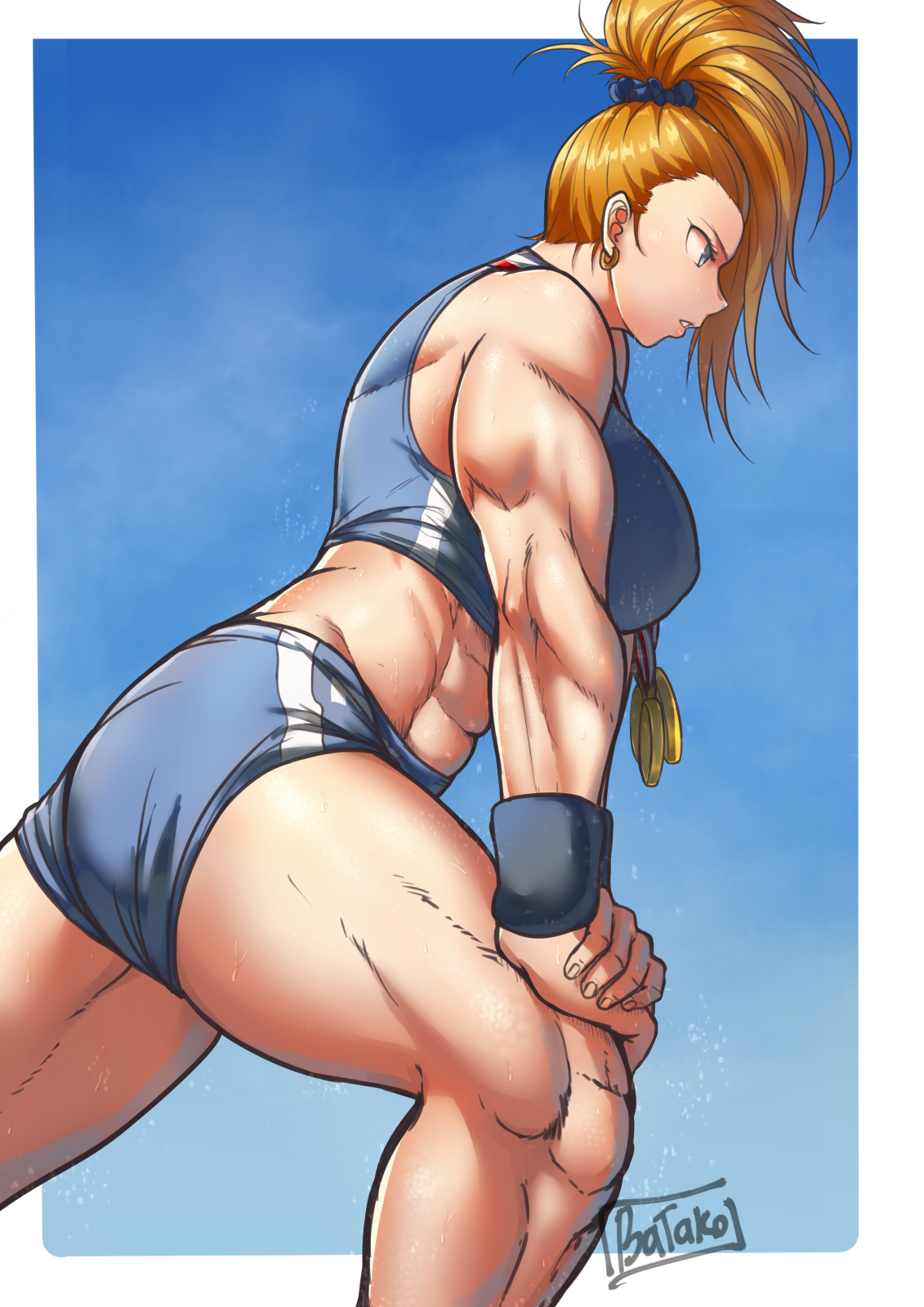 Captain Mizuki - Strong girl, Art, Onepunchman, Captain mizuki, Anime, Anime art, Sports girls, Batako