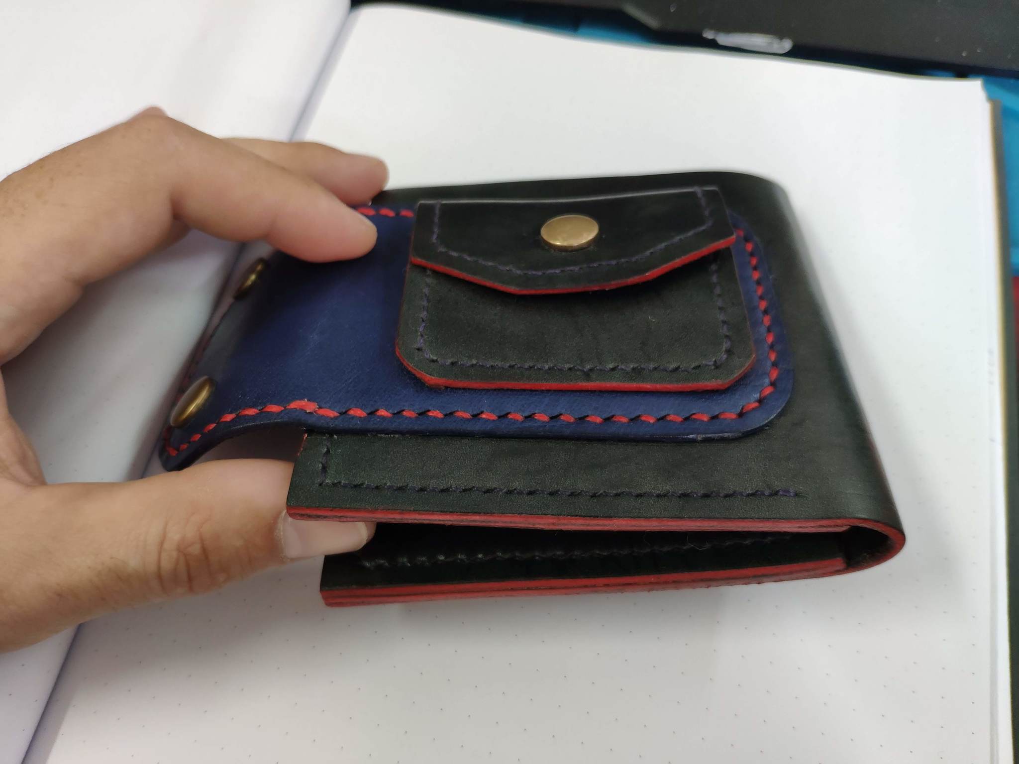 Wallet number 2. DIY - My, Natural leather, With your own hands, Handmade, Leather products, Longpost, Needlework with process