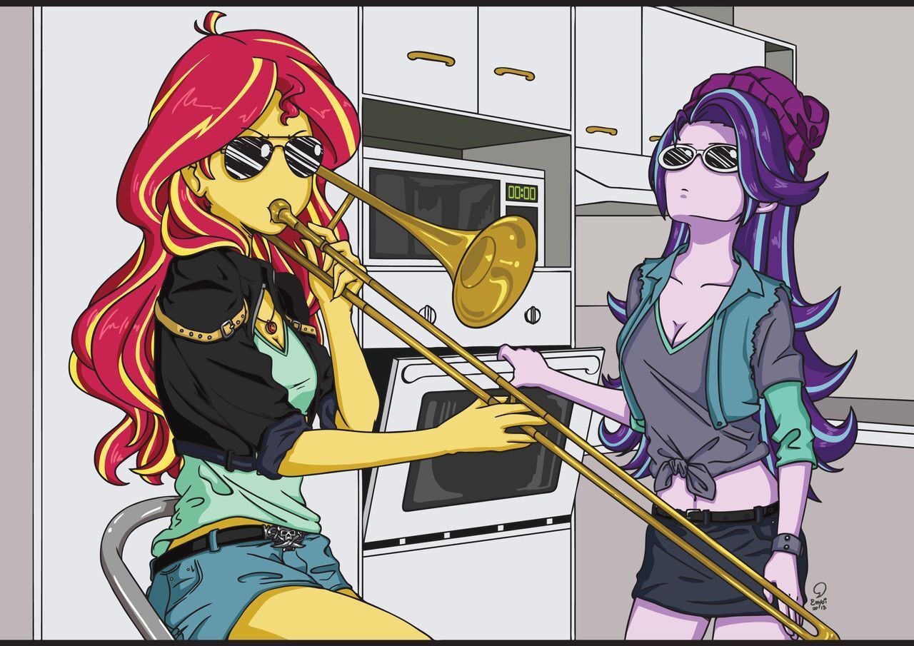 When Twilight is not at home... - My little pony, Equestria girls, When Mama Isnt Home, Sunset shimmer, Starlight Glimmer