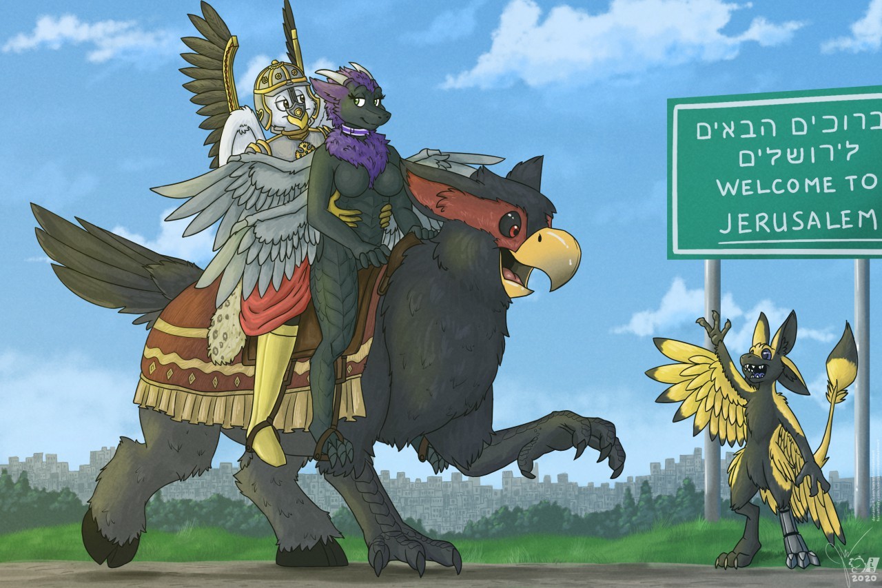 Trip to Jerusalem - Avali, Art, Anthro, Furry, Griffin, The Dragon, Israel