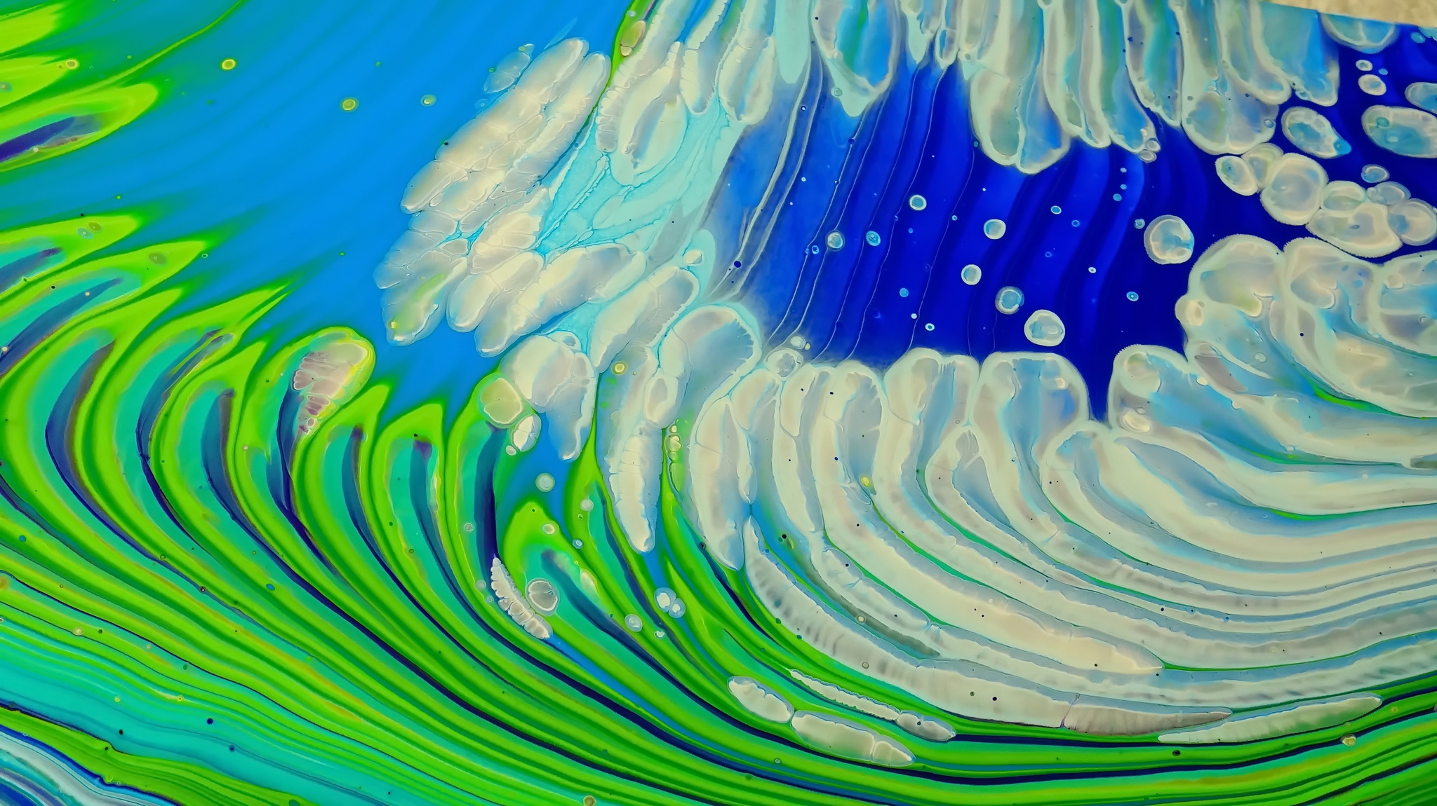 Wandering STRAIGHT POUR ~ Acrylic pouring technique ~ Gorgeous details - My, Paints, Acrylic, Video, Longpost