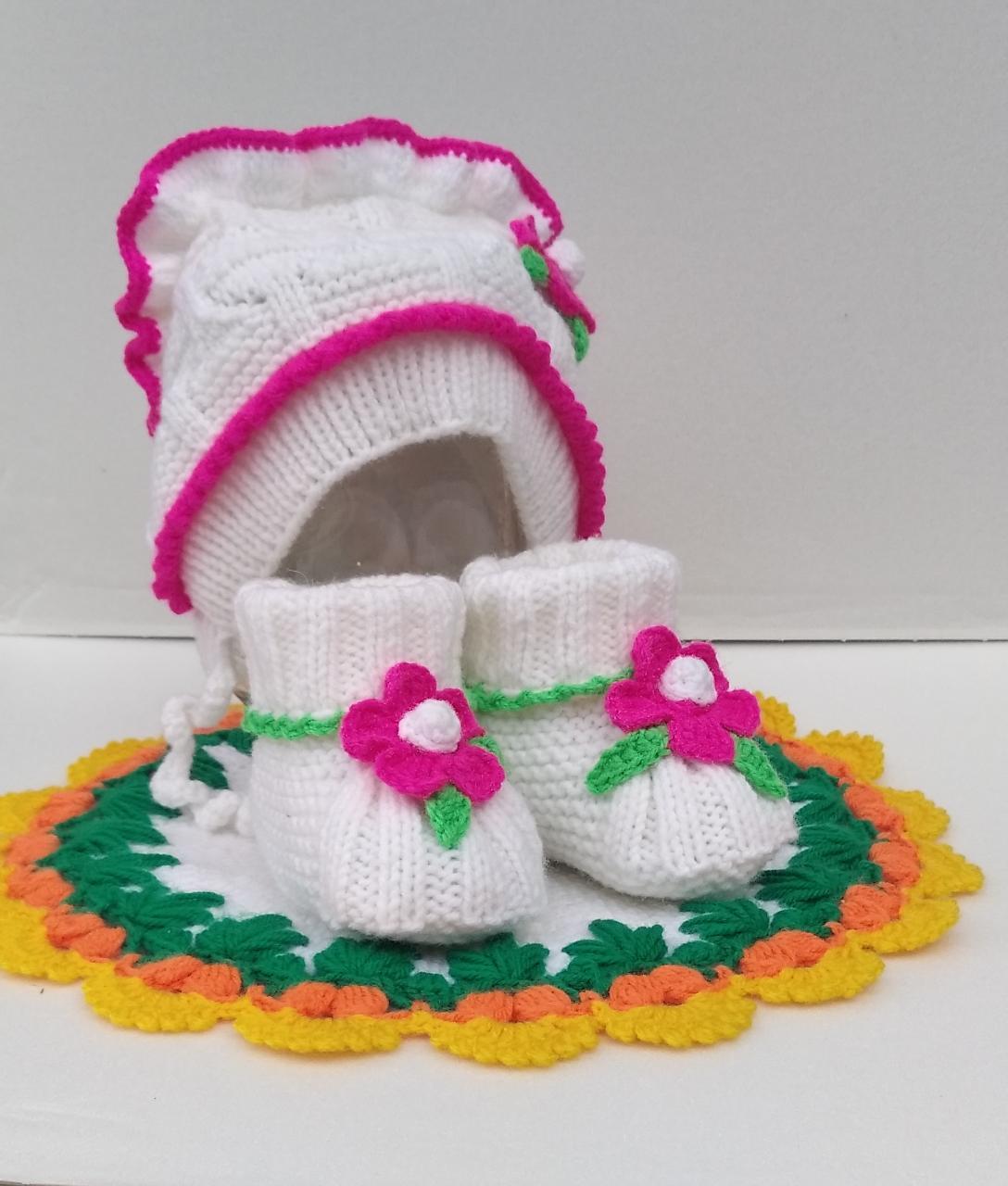 For the little ones - My, Booties, Set, Crochet, Knitting, Needlework without process, Longpost