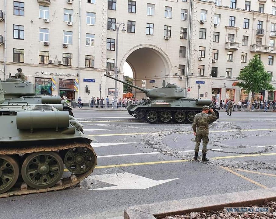 Drifted... - Tanks, T-34, Army, parade rehearsal