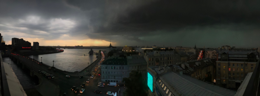 Light and Darkness over St. Petersburg - My, Thunderstorm, Saint Petersburg, The photo