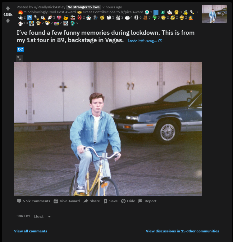 Reddit user rickrolled Rick Astley himself - Ricroll, Longpost, Reddit, DTF