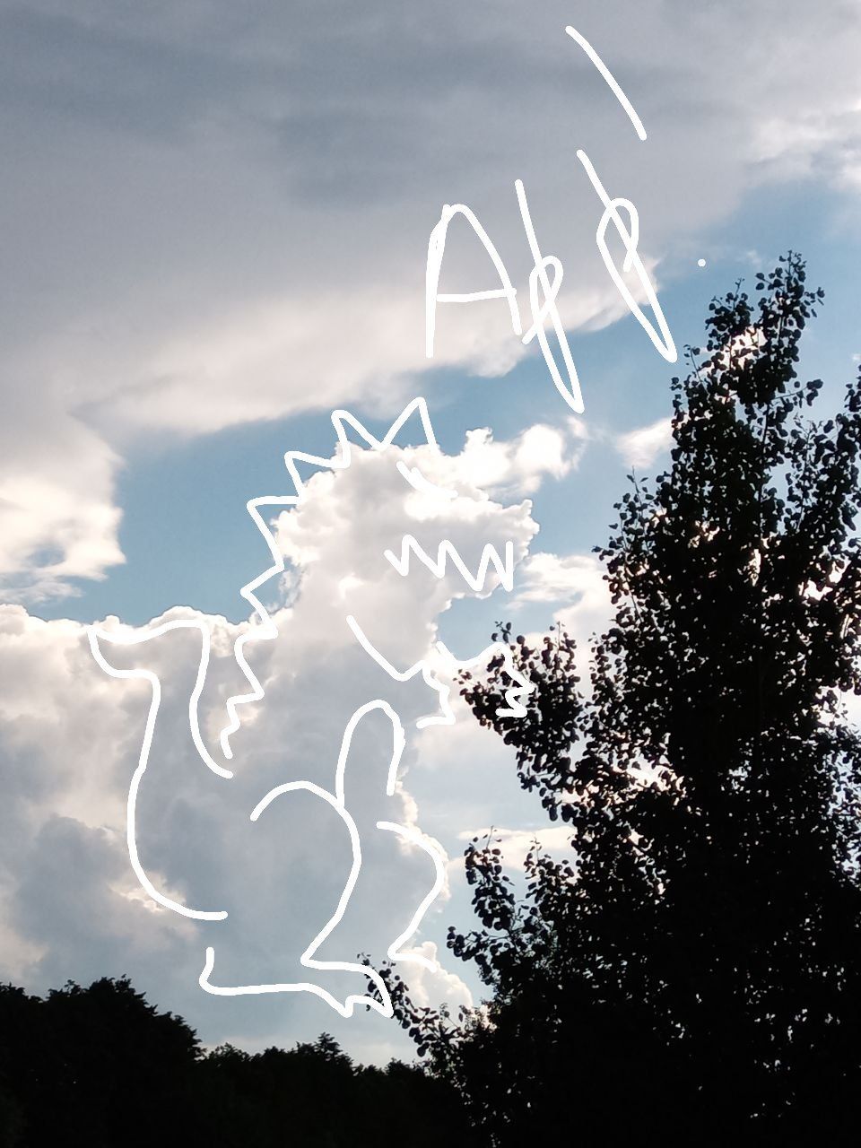 Cloud - My, Clouds, Tyrannosaurus, Seems, Longpost, Dog