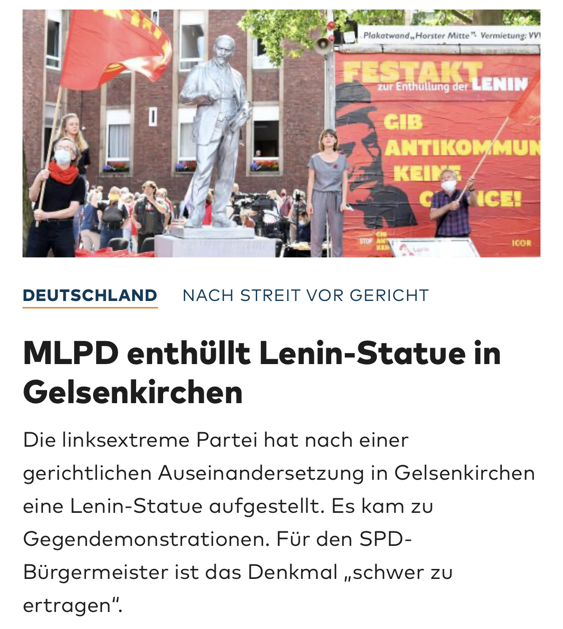 Meanwhile, in the German city of Gelsenkirchen, Lenin was staged - Lenin, Politics, Germany, Sculpture, news