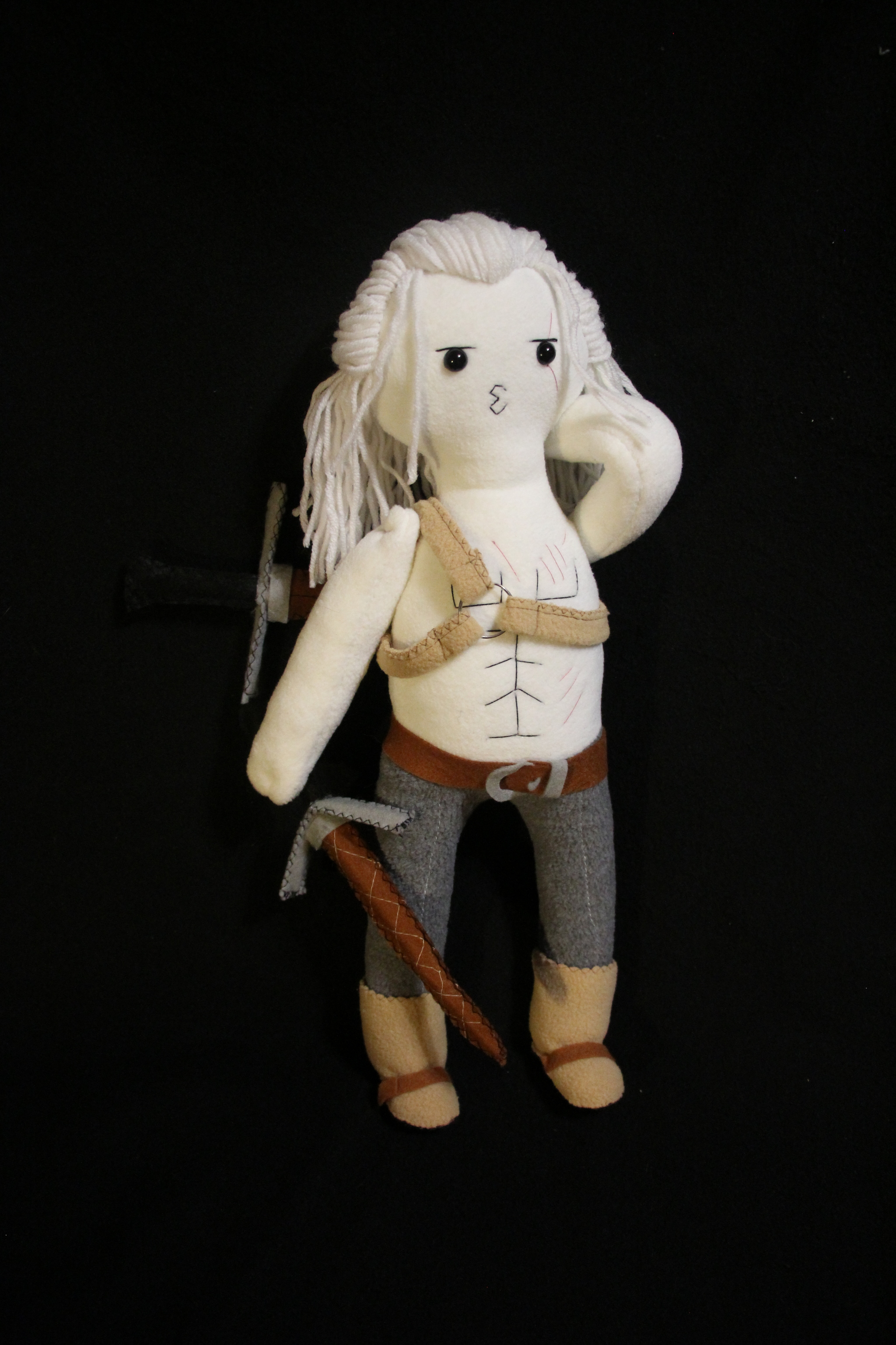 Geralt without armor - My, Witcher, The Witcher 3: Wild Hunt, Geralt of Rivia, Handmade, Longpost, Needlework without process