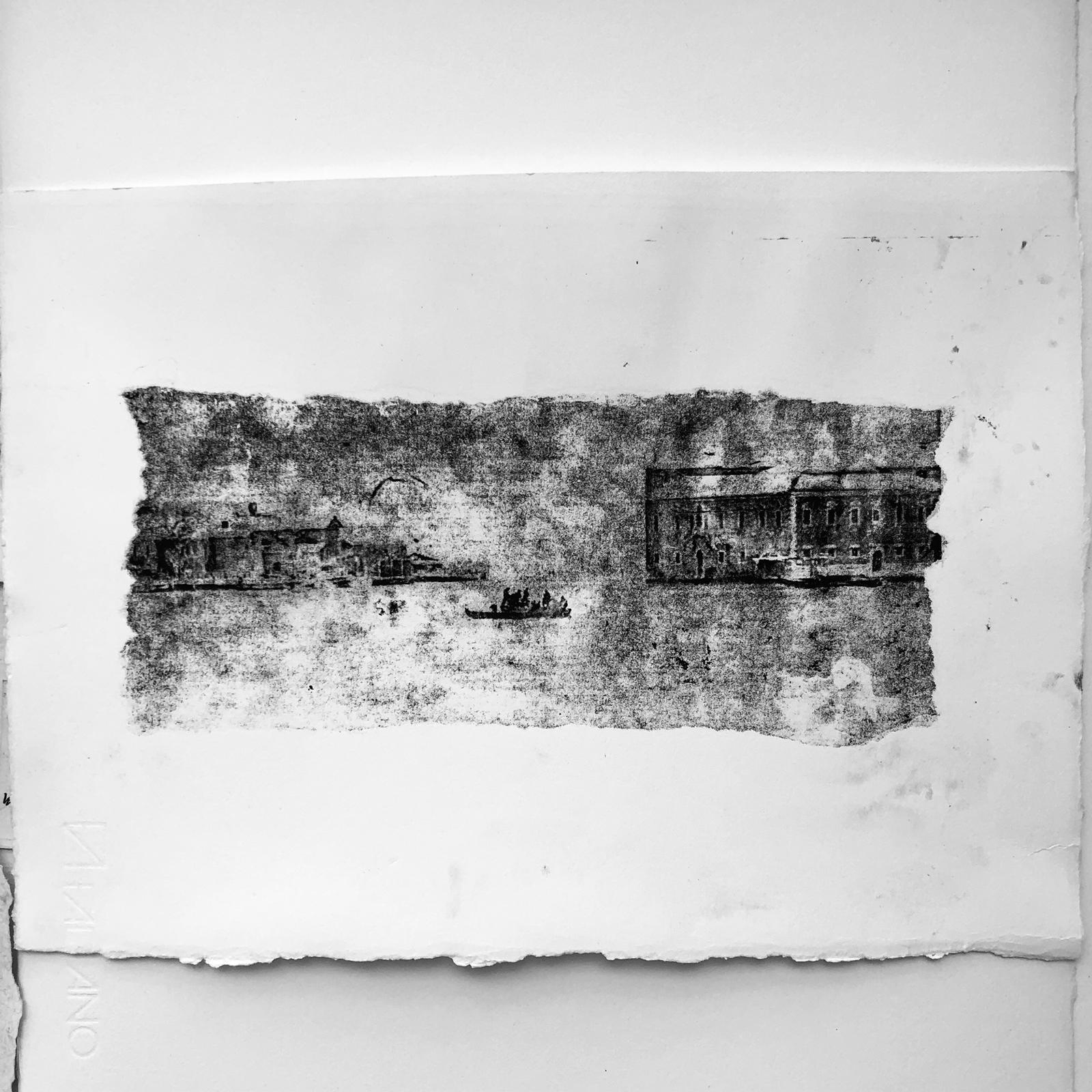 Venice in author's monotypes - My, Handmade, Black and white, Seal, Longpost, Mobile photography