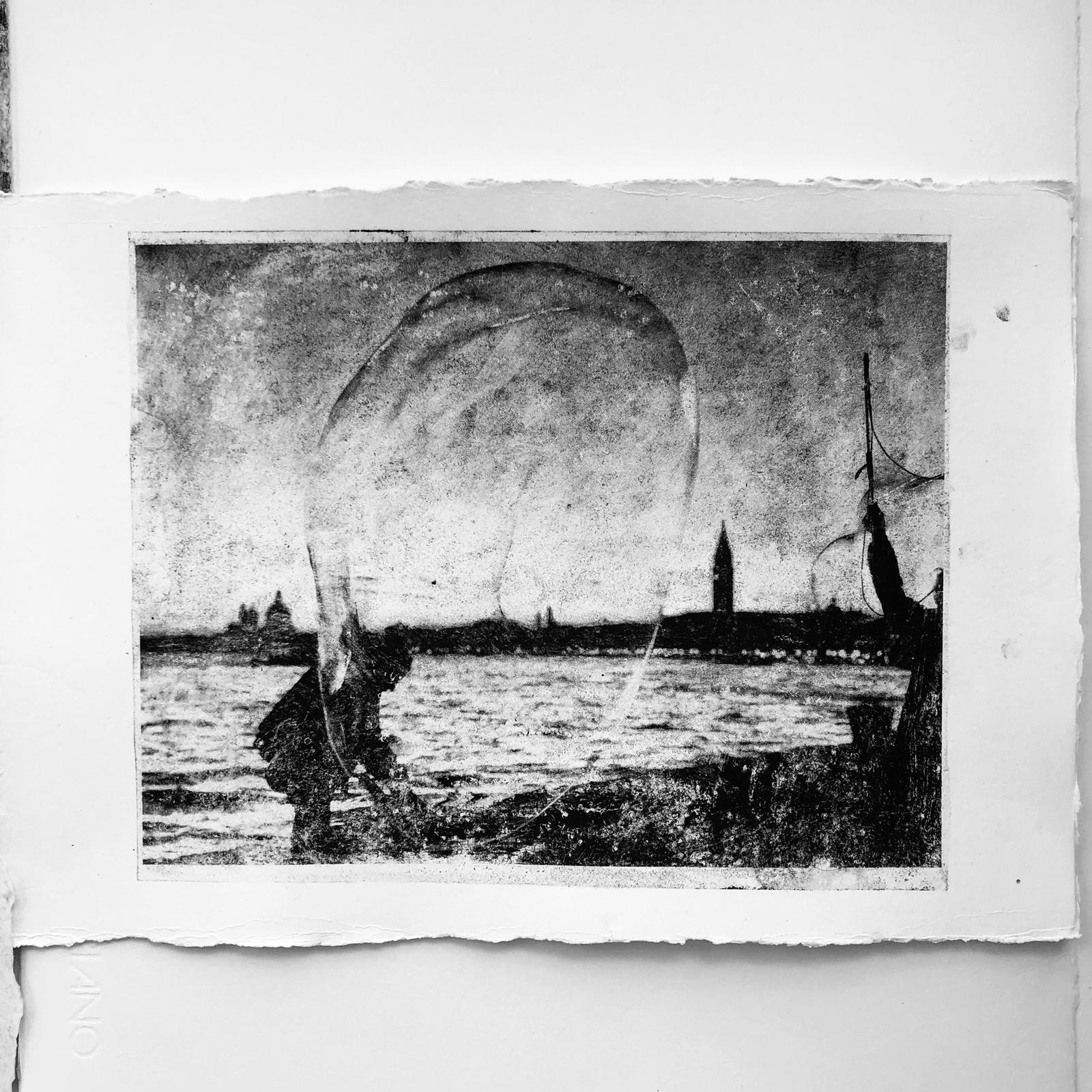 Venice in author's monotypes - My, Handmade, Black and white, Seal, Longpost, Mobile photography