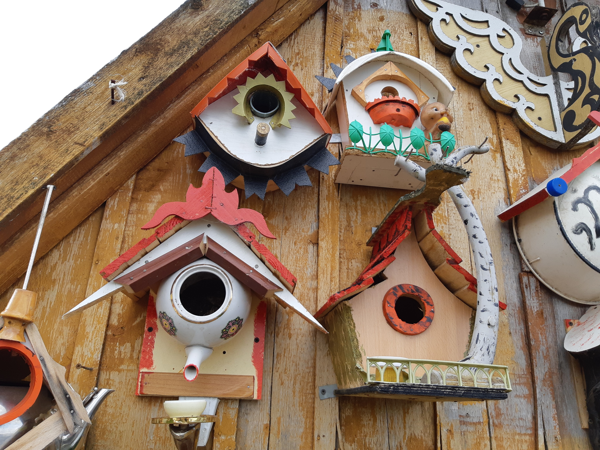 Grandfather and birdhouse - My, Homemade, Creation, Toys, Birdhouse, Tractor, Grandfather, Longpost