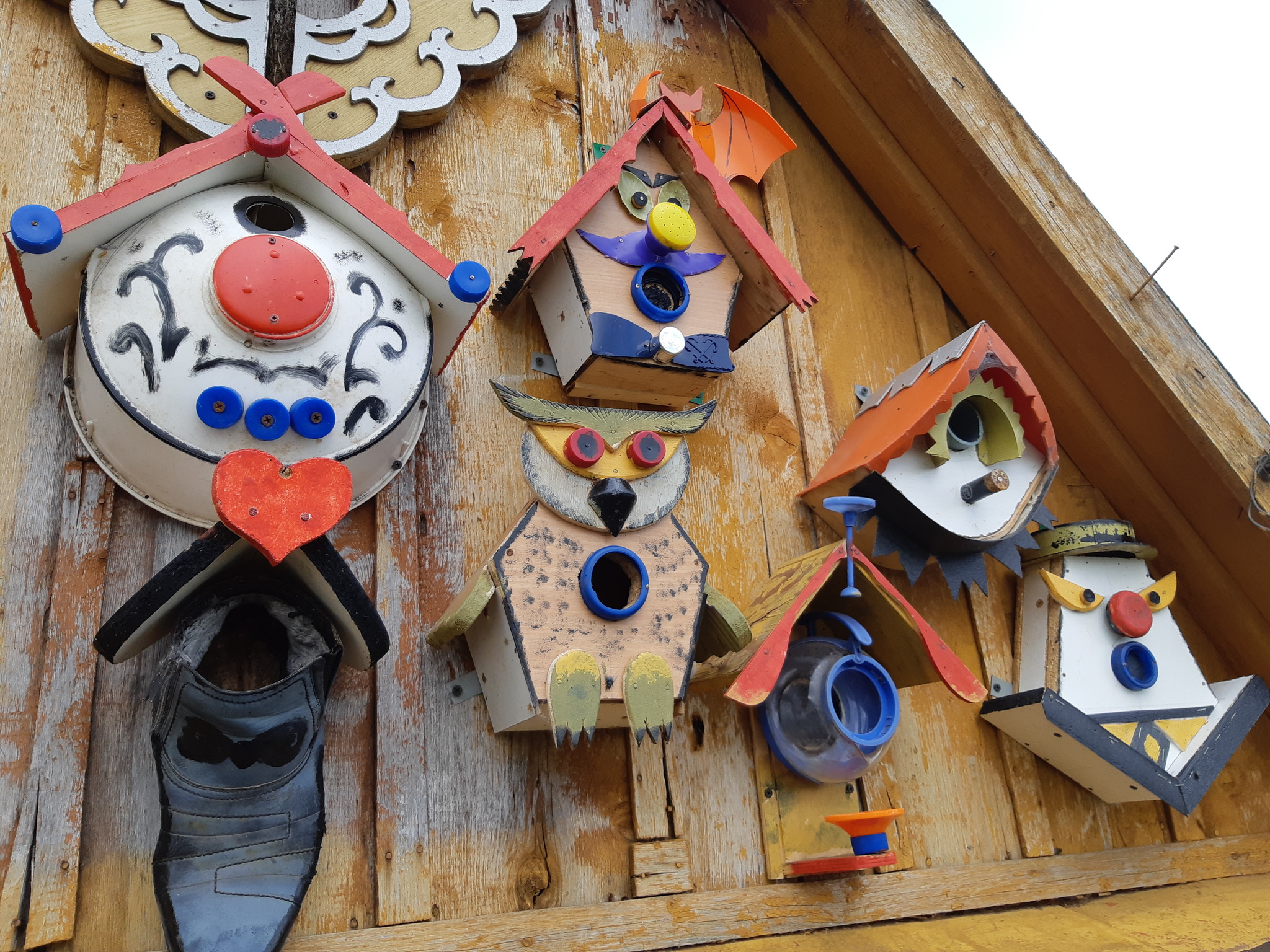 Grandfather and birdhouse - My, Homemade, Creation, Toys, Birdhouse, Tractor, Grandfather, Longpost