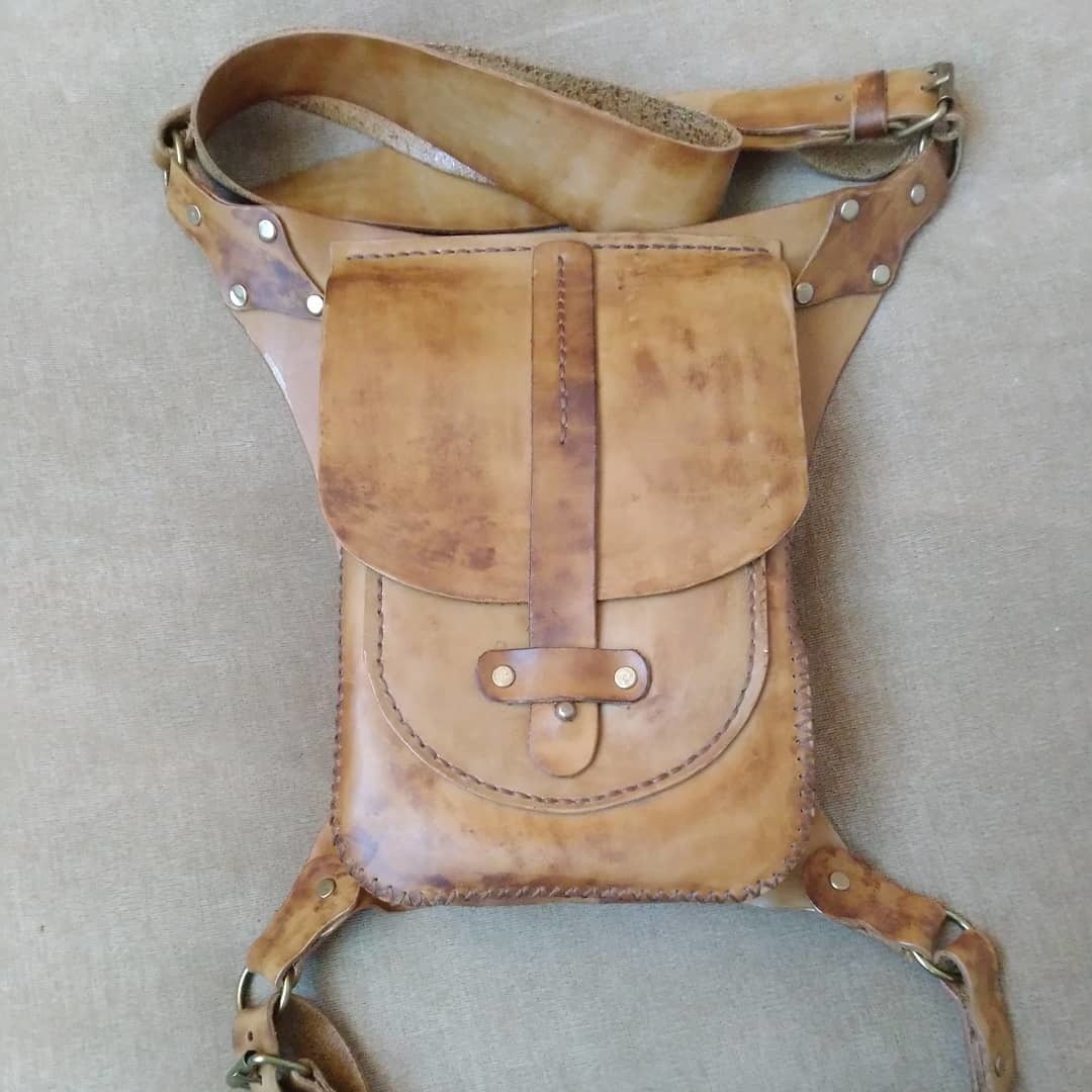 Started leatherworking - My, Leather products, Natural leather, With your own hands, Belt, Belt bag, Mask, Sheath, Longpost, Needlework without process