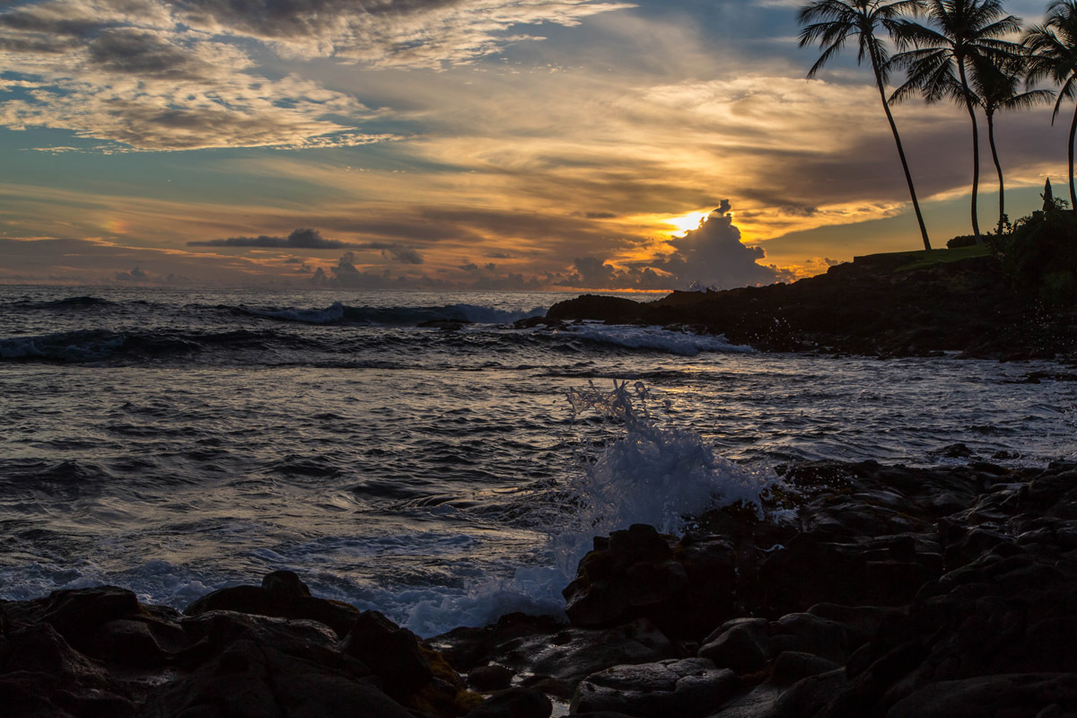 Somewhere in the Pacific Ocean... - My, Sunset, Sea, The sun, Hawaii, Longpost