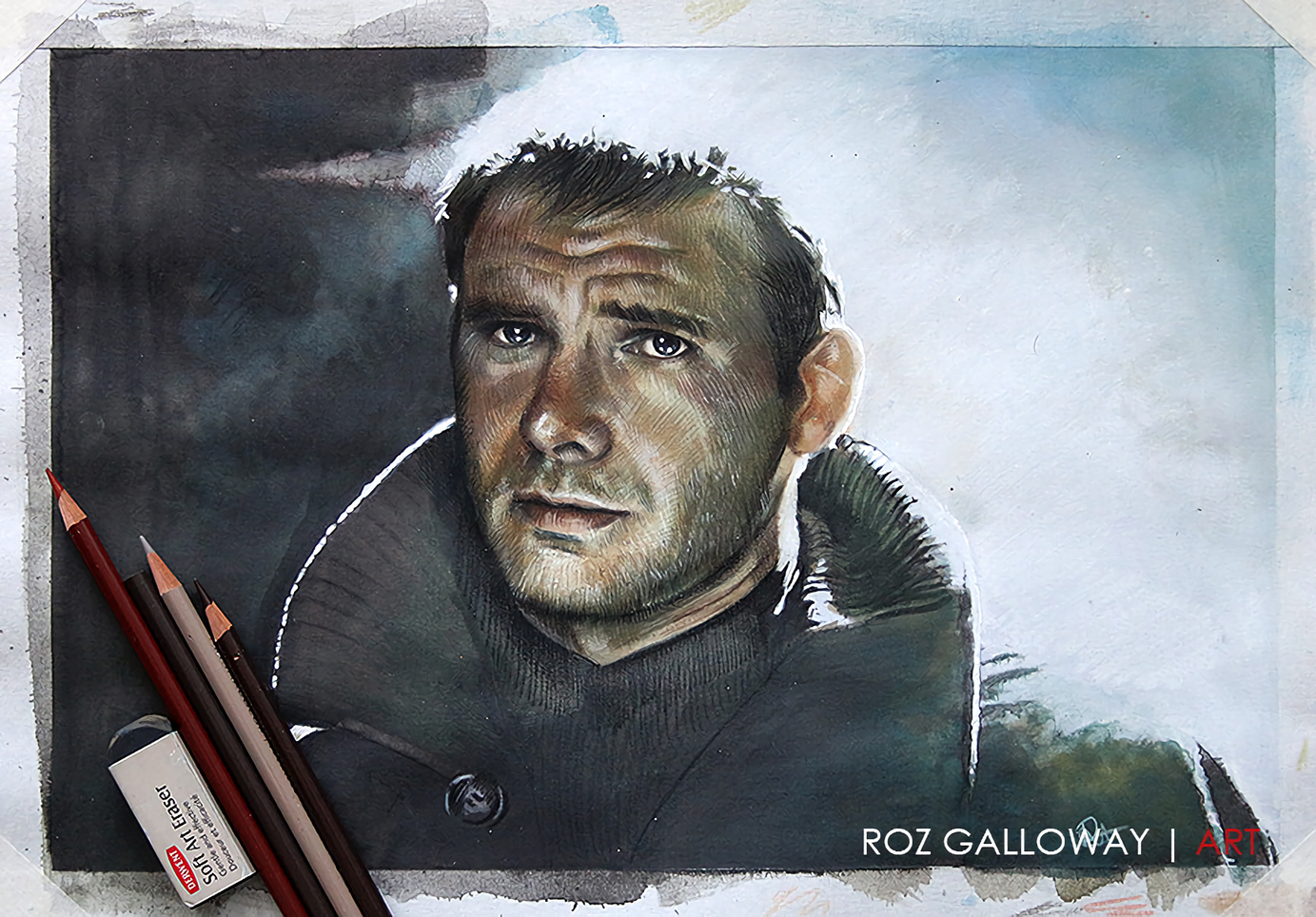 Android Hunter - Drawing, Pencil drawing, Blade runner, Rick Deckard, Art