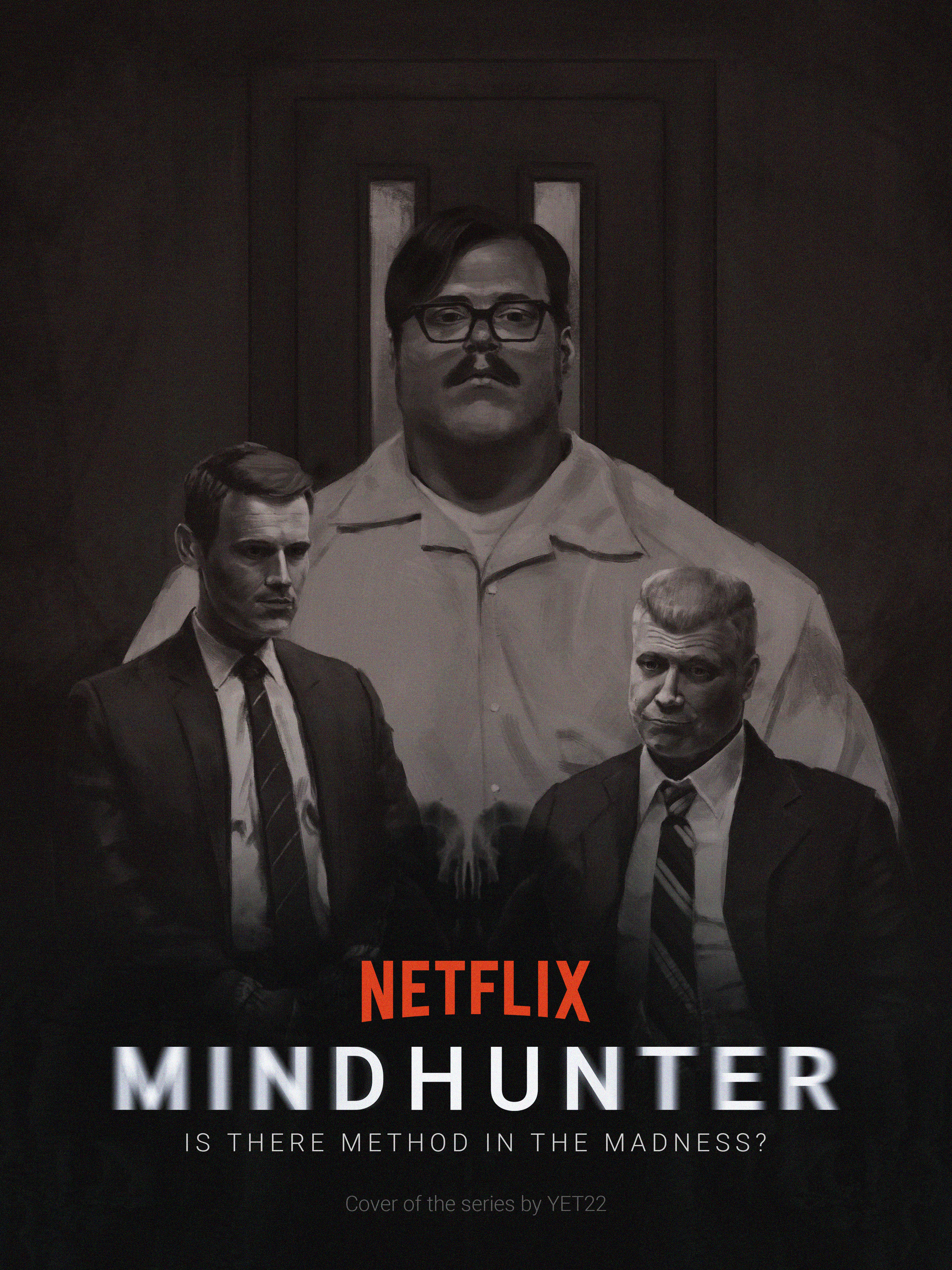 Hand-drawn version of the cover of the series Mindhunter - My, Fan art, Serials, Digital drawing, Portrait, Creation, Drawing, Art, Longpost