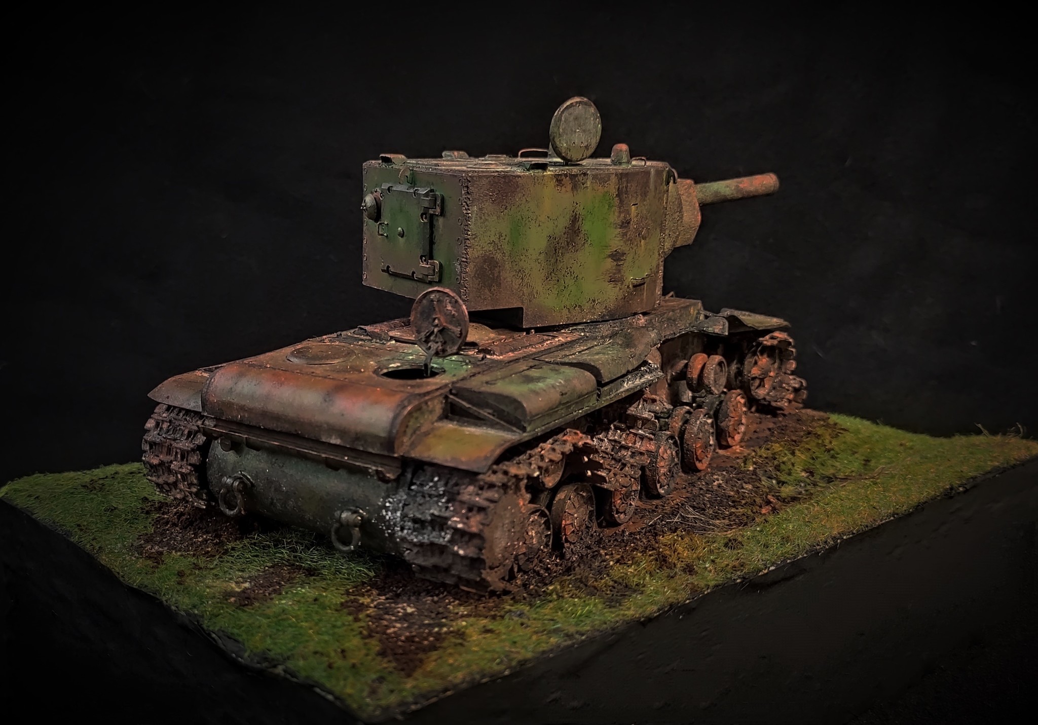 Klim Voroshilov - 2 Diorama (Wrecked KV - 2 in the first years of the war) - My, Diorama, Stand modeling, Kv-2, Tanks, The Great Patriotic War, The photo, With your own hands, Video, Longpost