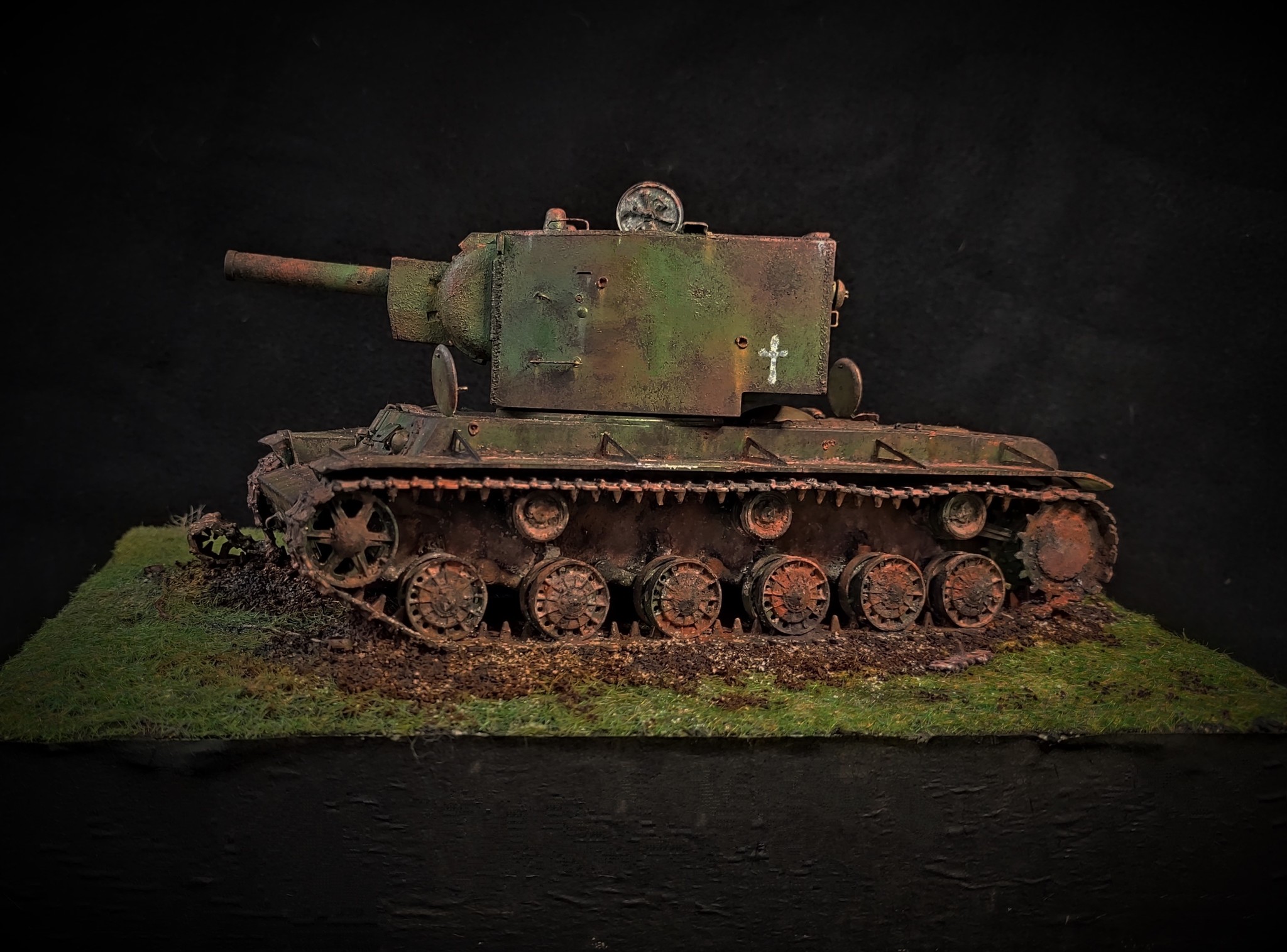 Klim Voroshilov - 2 Diorama (Wrecked KV - 2 in the first years of the war) - My, Diorama, Stand modeling, Kv-2, Tanks, The Great Patriotic War, The photo, With your own hands, Video, Longpost