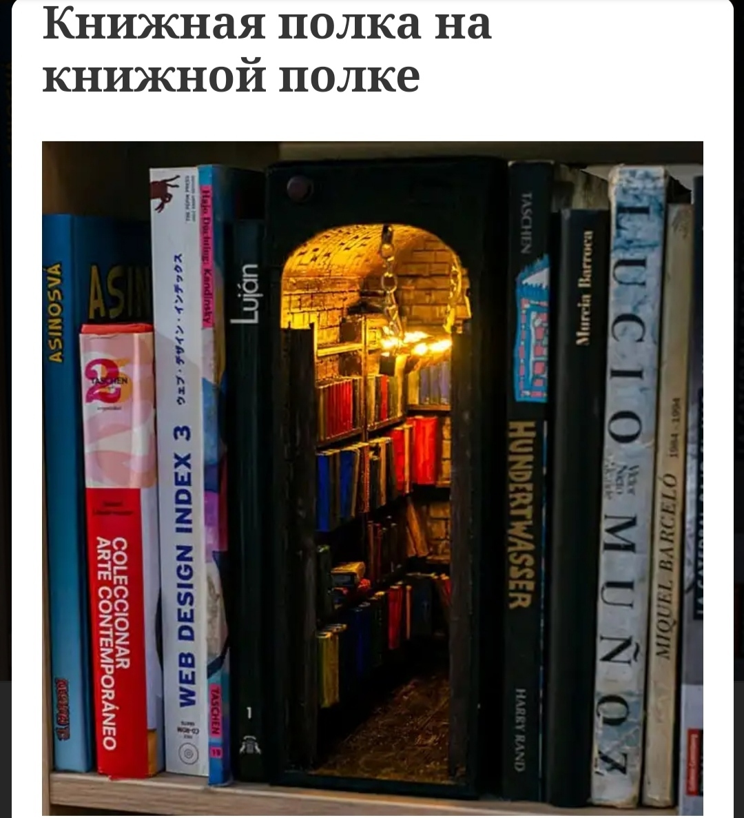 Целая библиотека на одной полке | Пикабу