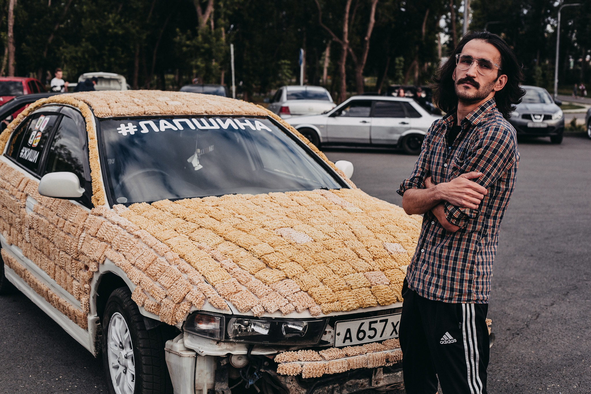 The world's first machine made from beach bags - My, Auto, Car, Humor, Noodles, Beachpacket, Magnitogorsk, Longpost